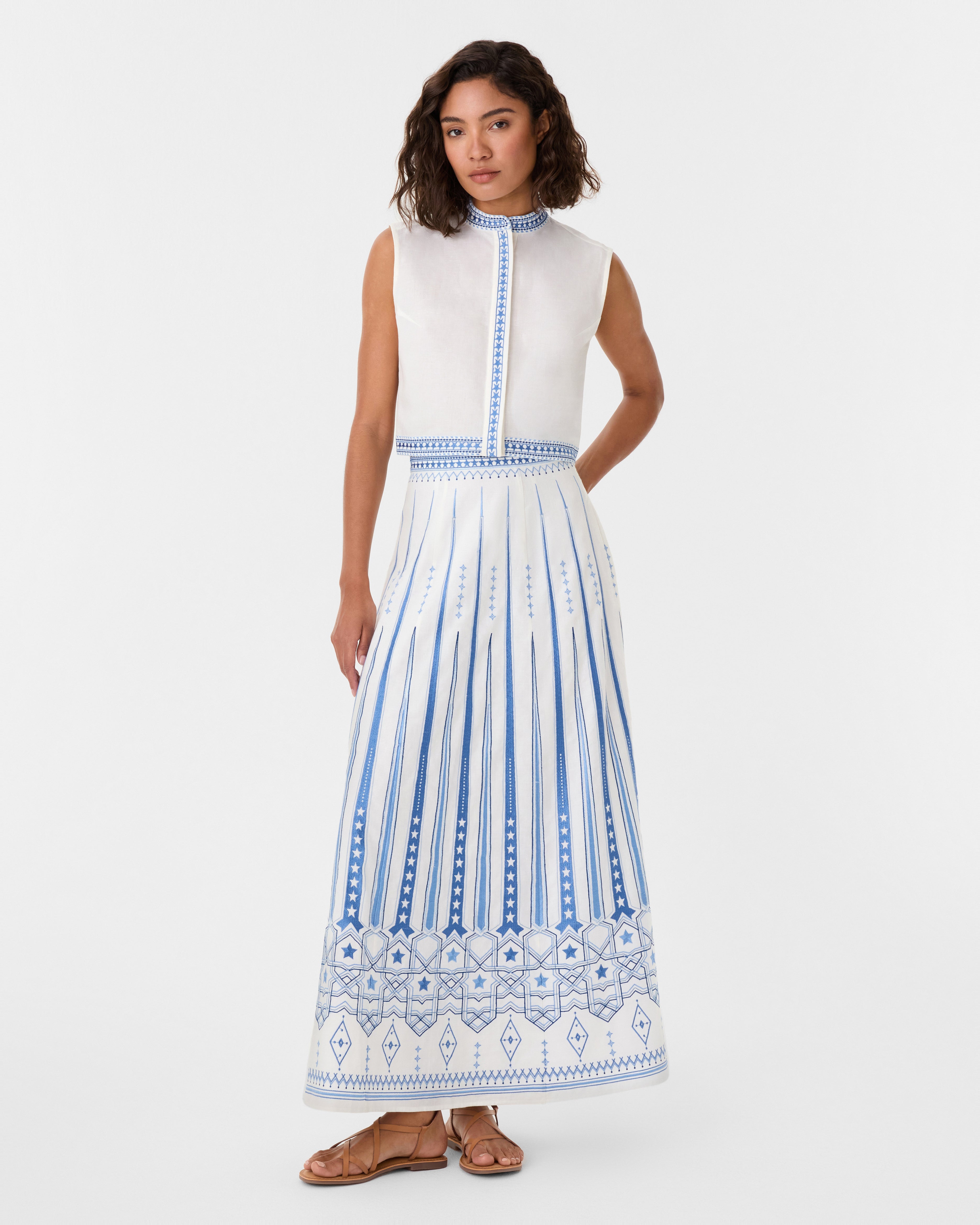 Andorra Top with Celestial Embroidery
