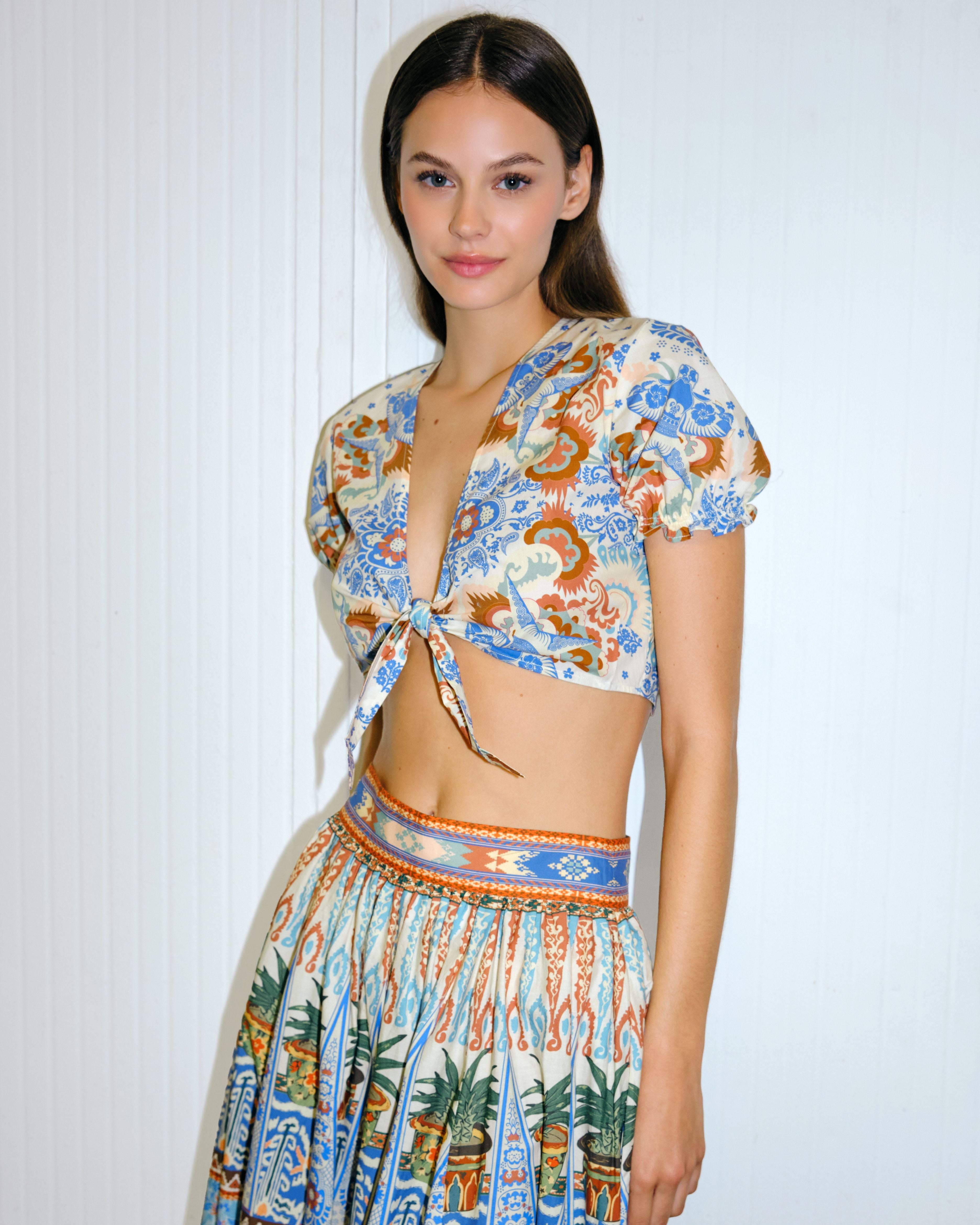 Poppy Top in Chimera Print