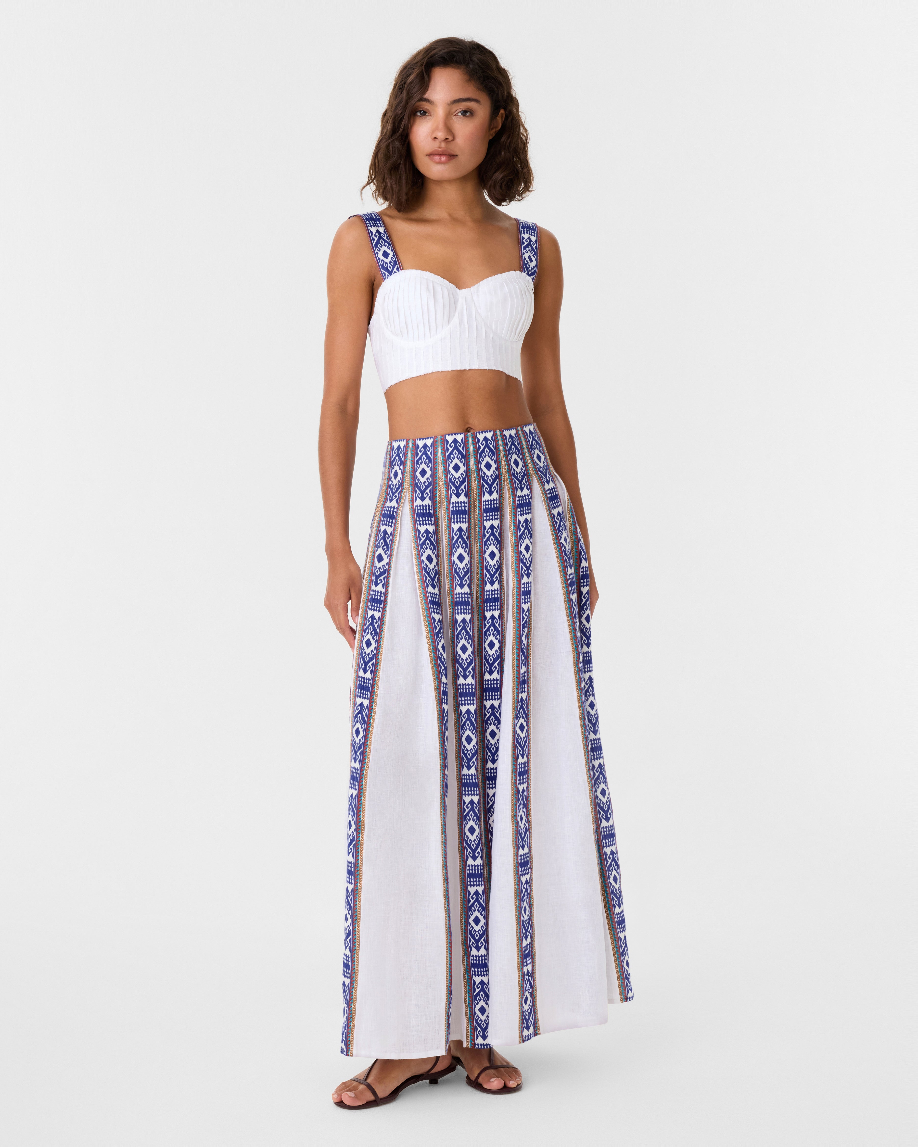 Aurelia Skirt in Blue Horizon Print
