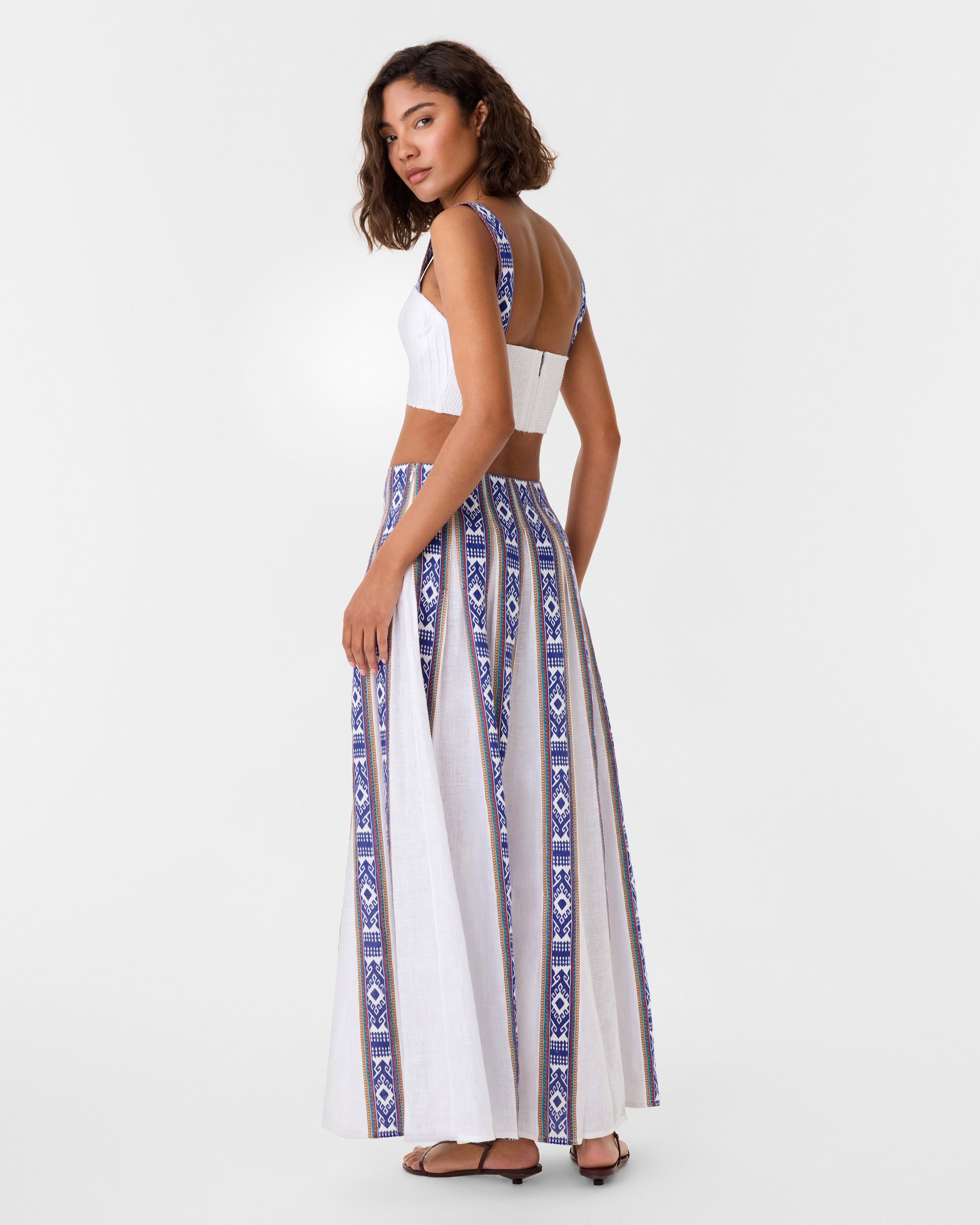 Aurelia Skirt in Blue Horizon Print