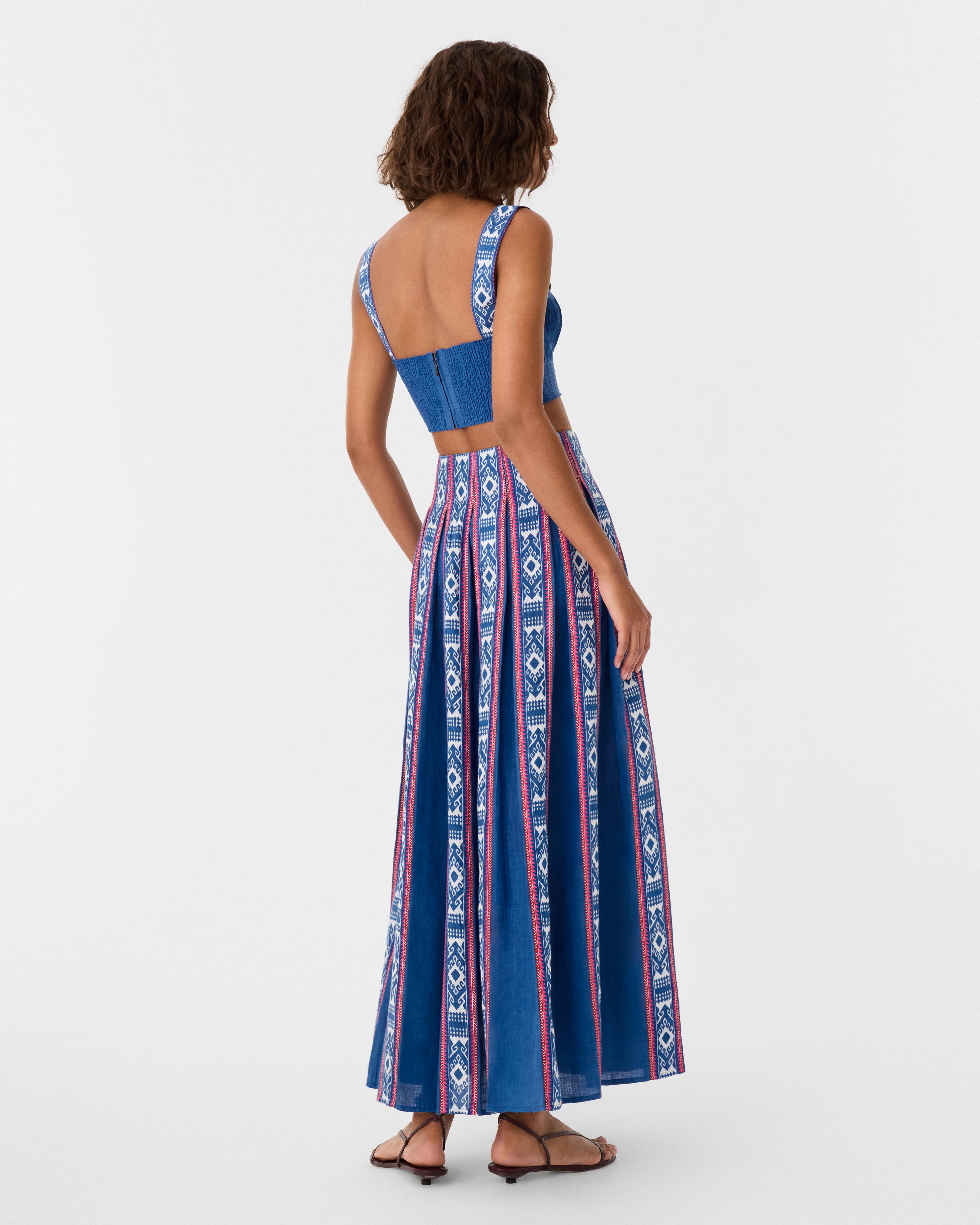 Aurelia Skirt in Blue Horizon Print