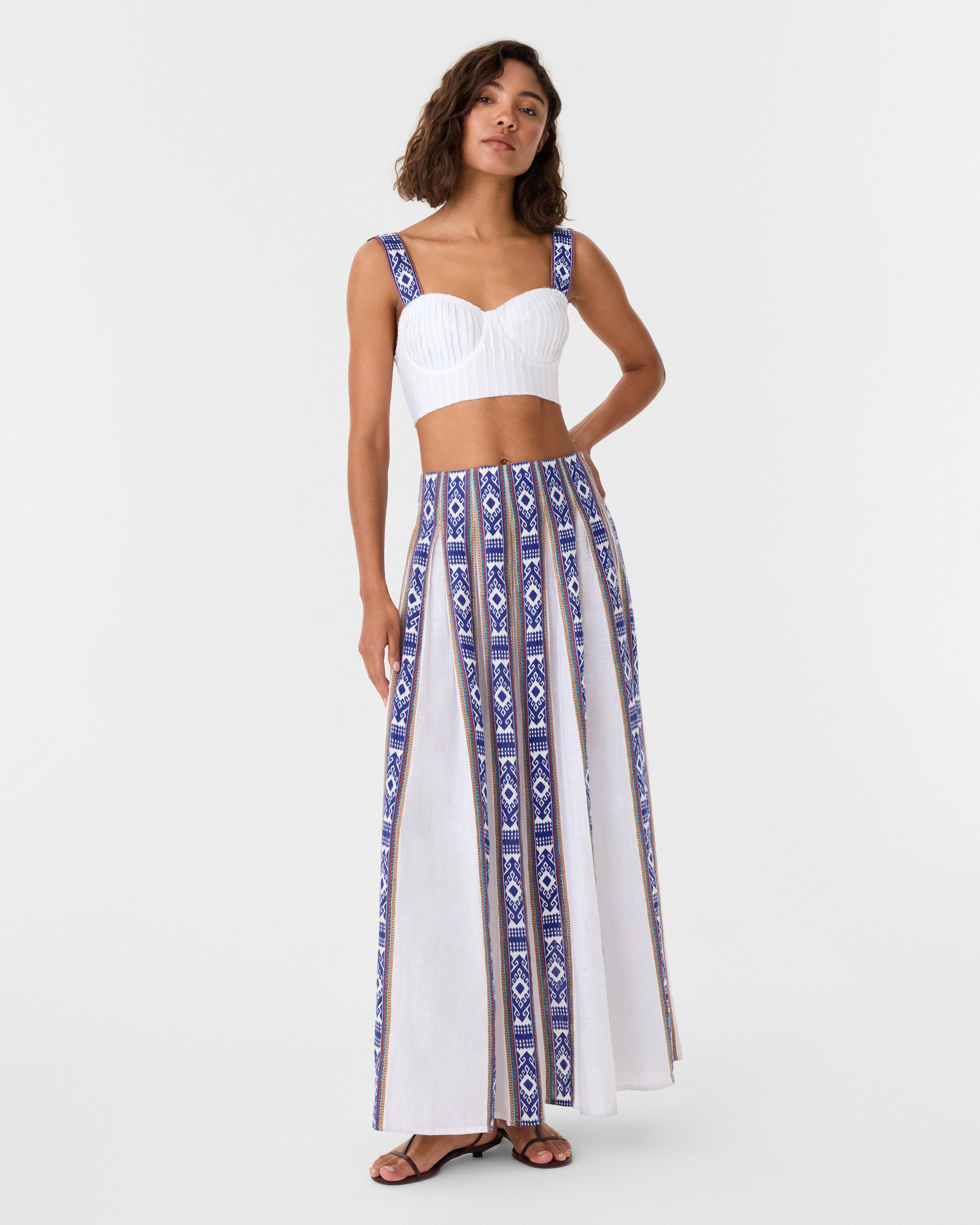 Dalia Top in Blue Horizon Print