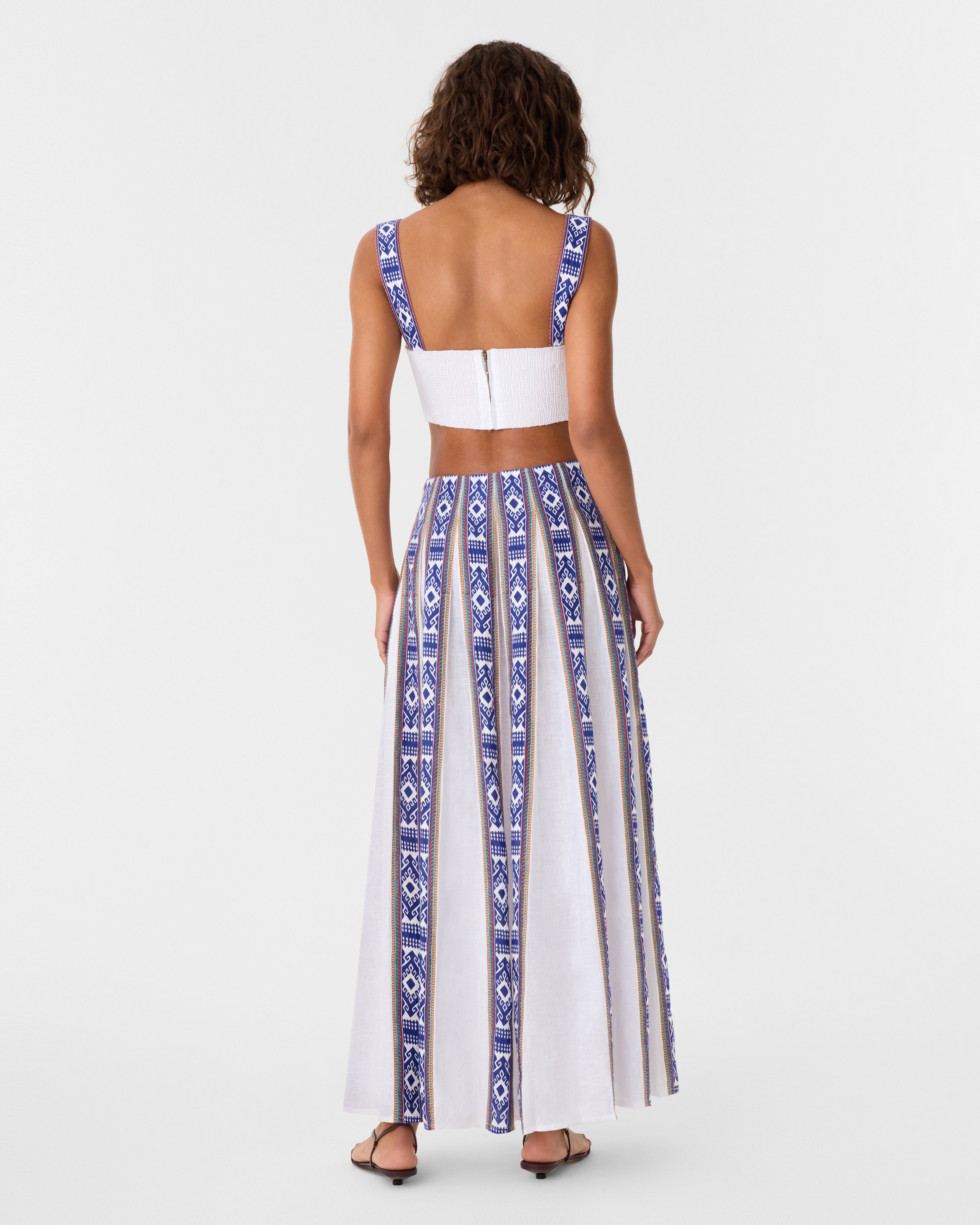 Dalia Top in Blue Horizon Print