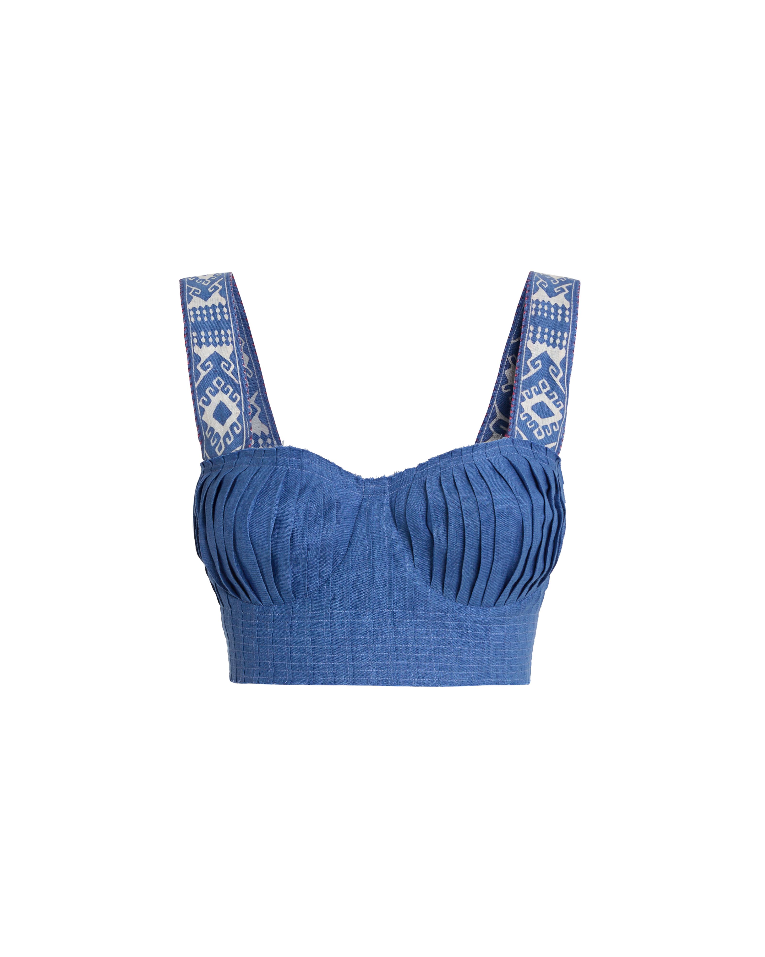 Dalia Top in Blue Horizon Print