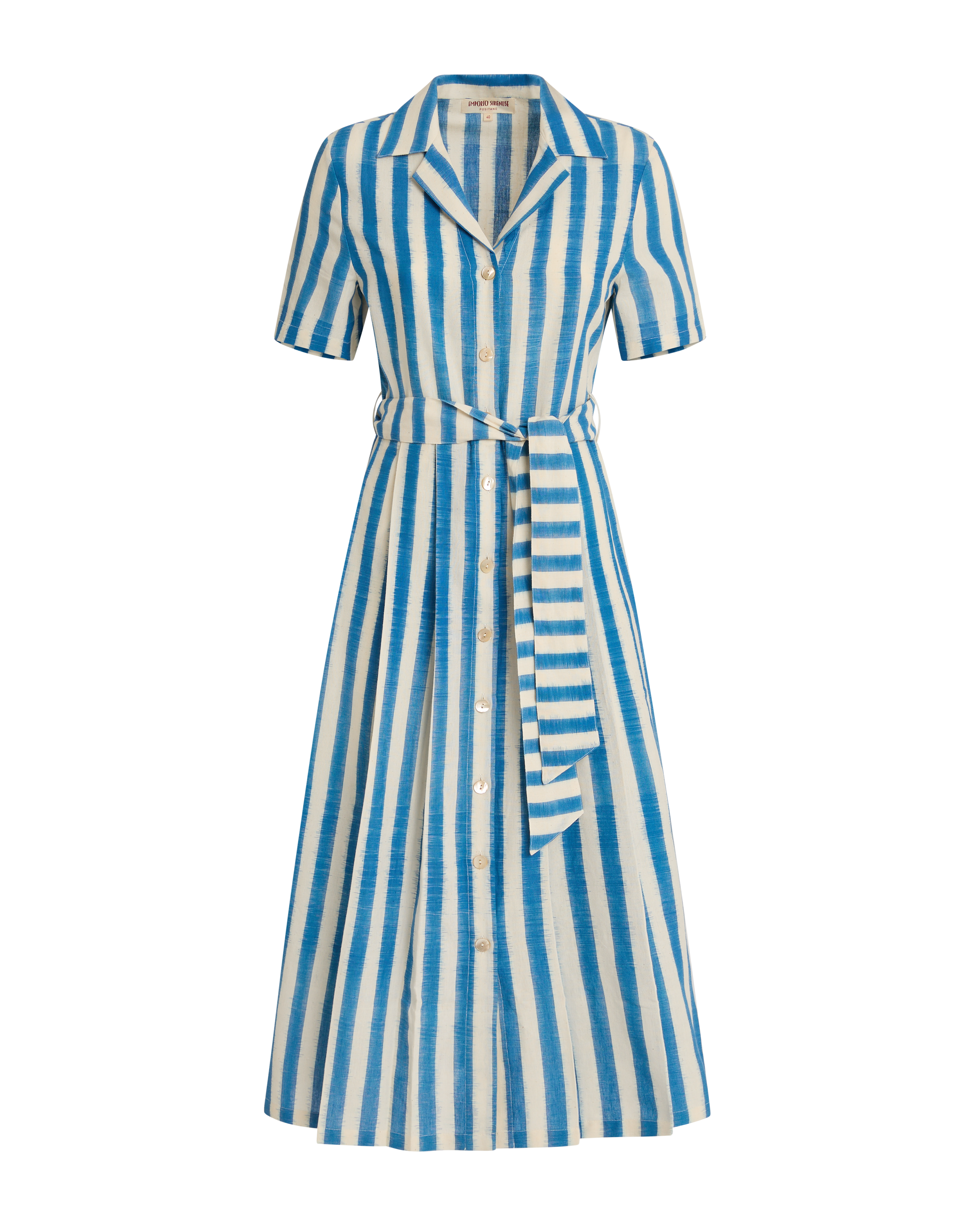 Claudia Dress in Ikat Stripes