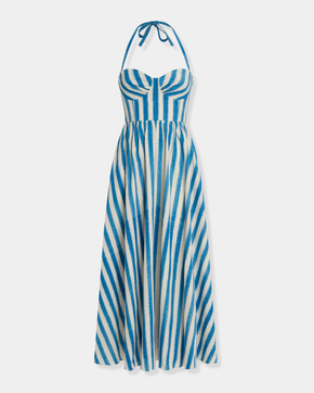 Johanna Dress in Ikat Stripes