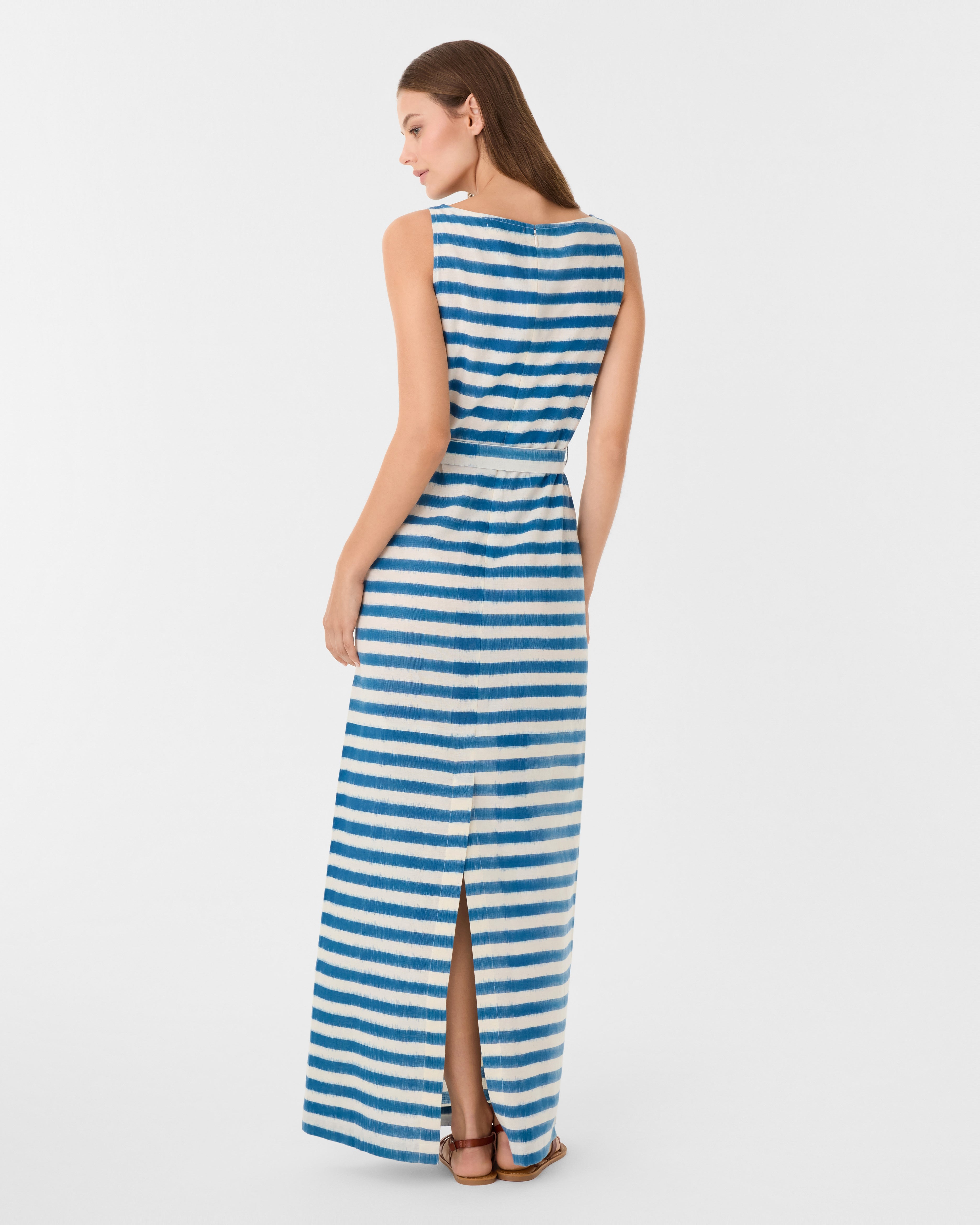 Kimi Dress in Ikat Stripes