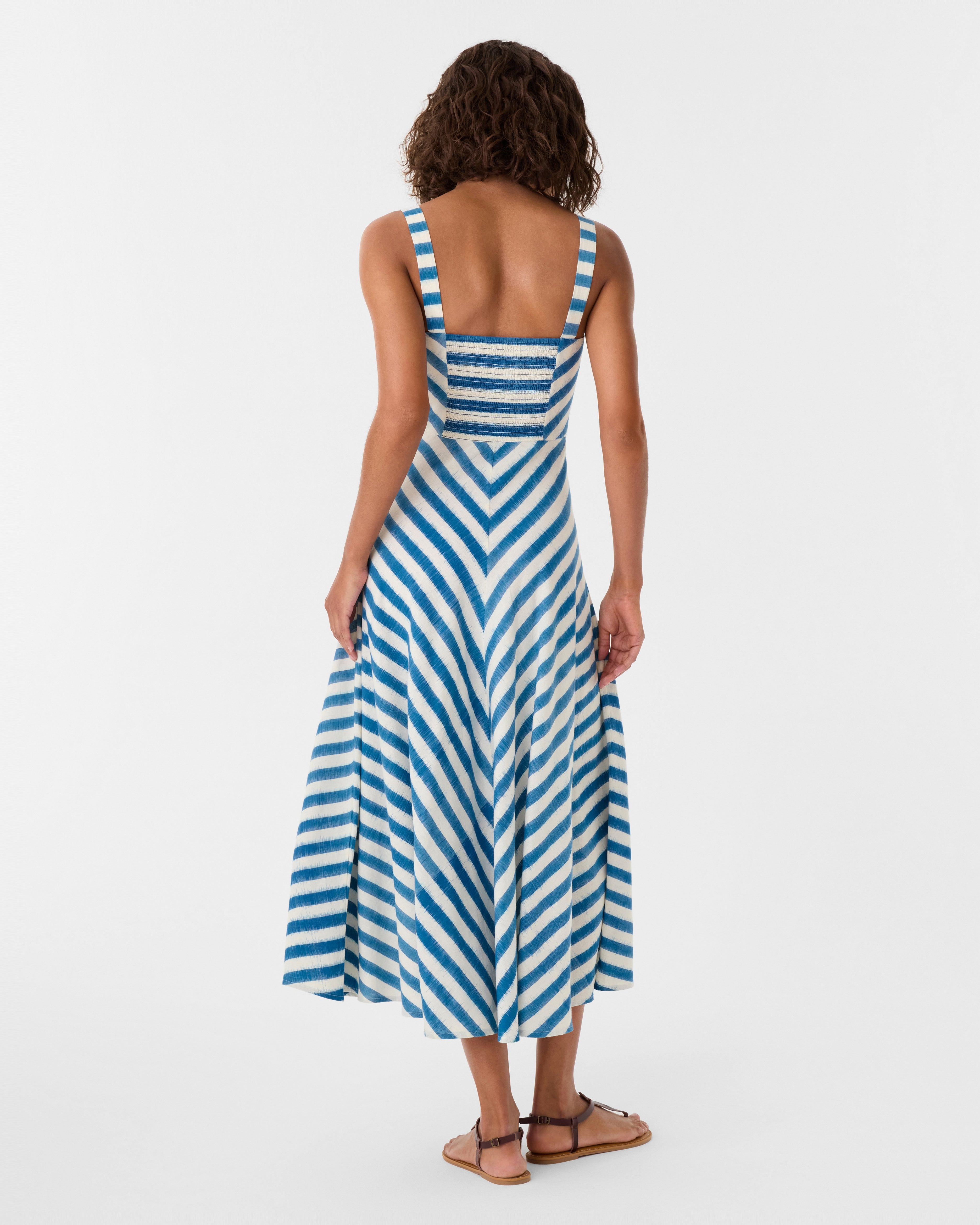 Margherita Dress in Ikat Stripes