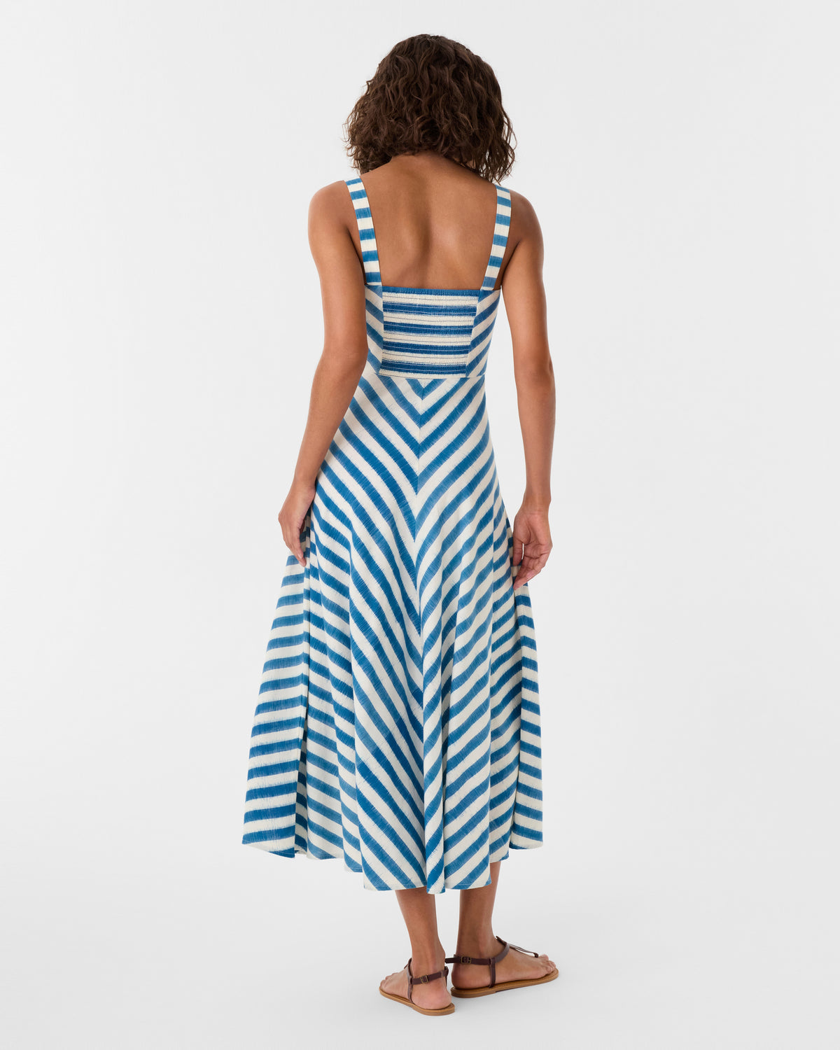 Margherita Dress in Ikat Stripes