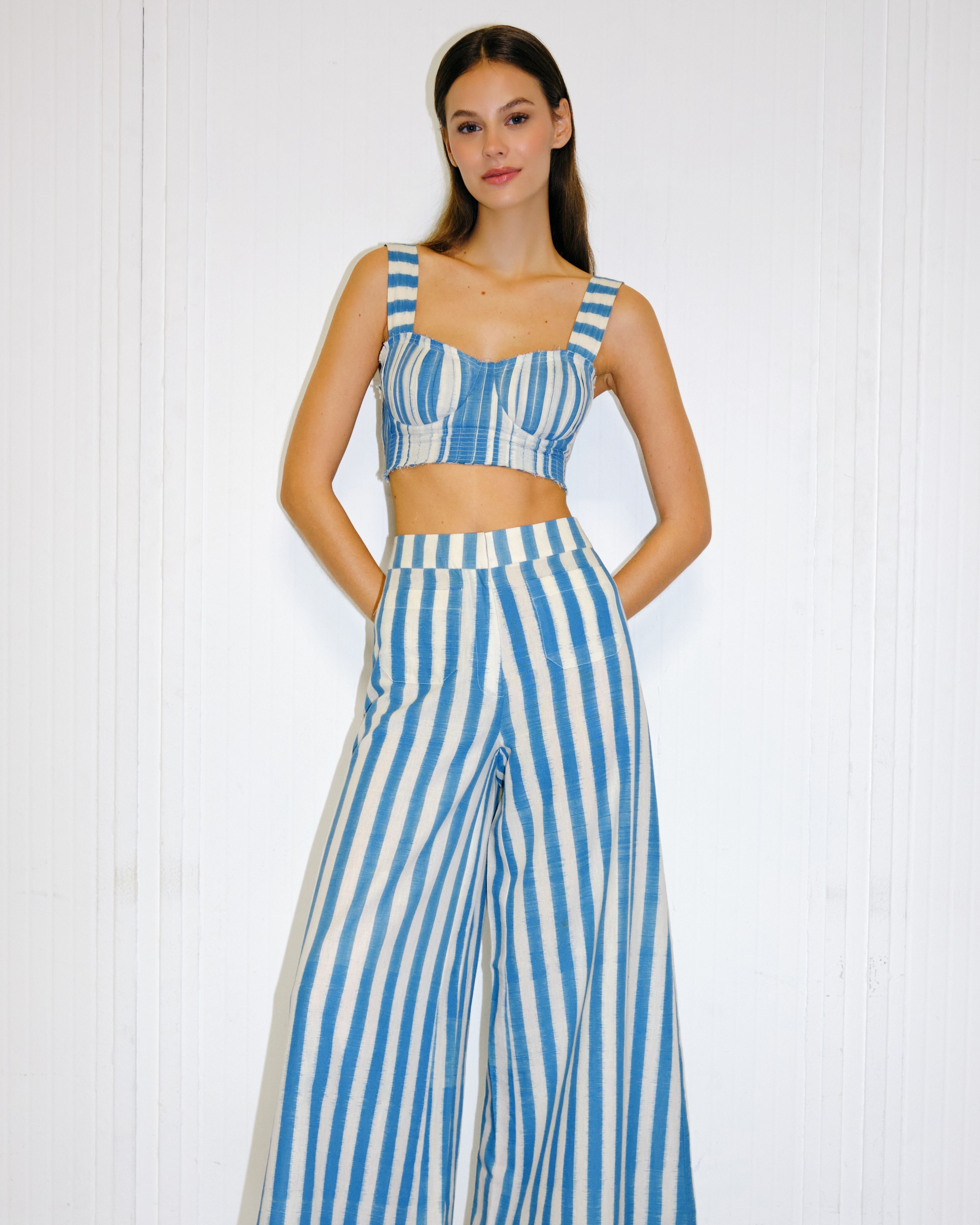 Adele Trousers in Ikat Stripes