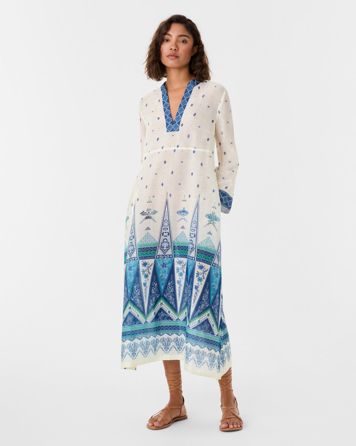 Giada Caftan in Kites Print
