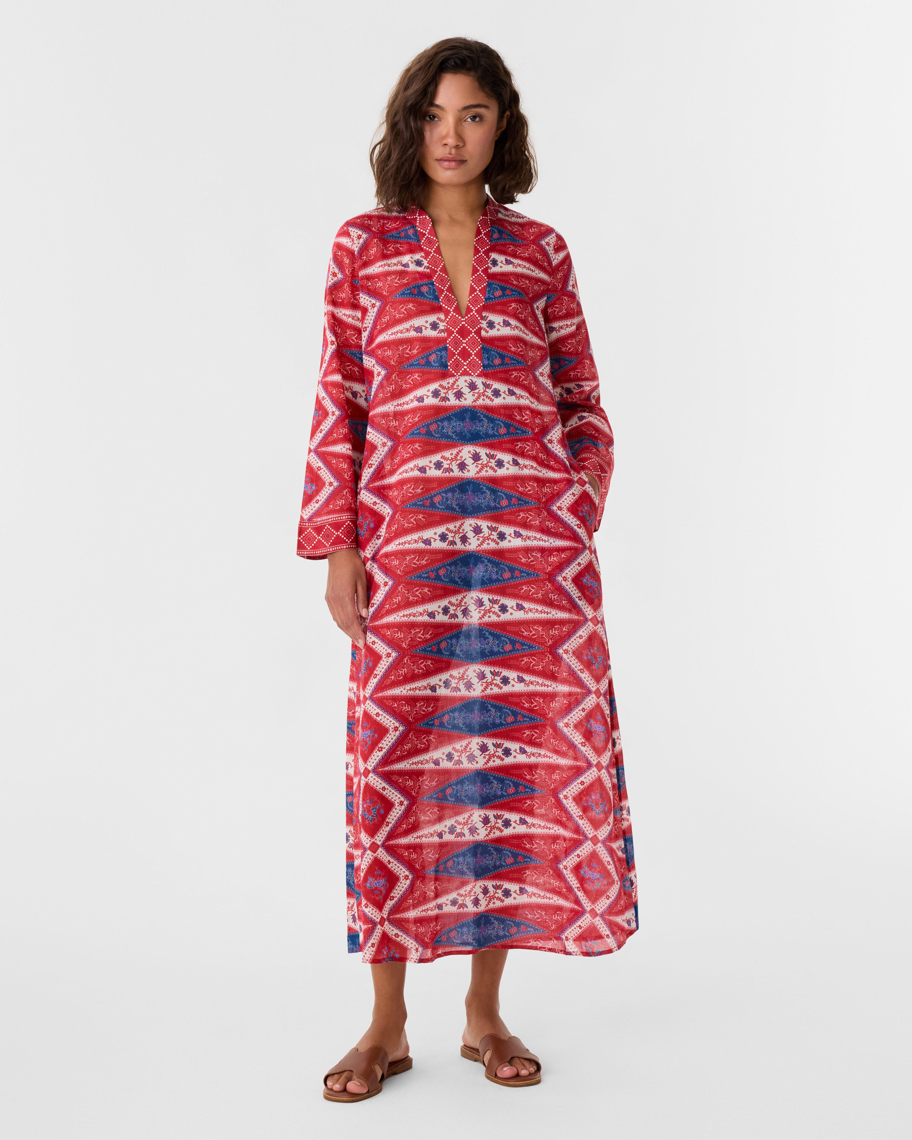 Jenna Caftan in Kites Print