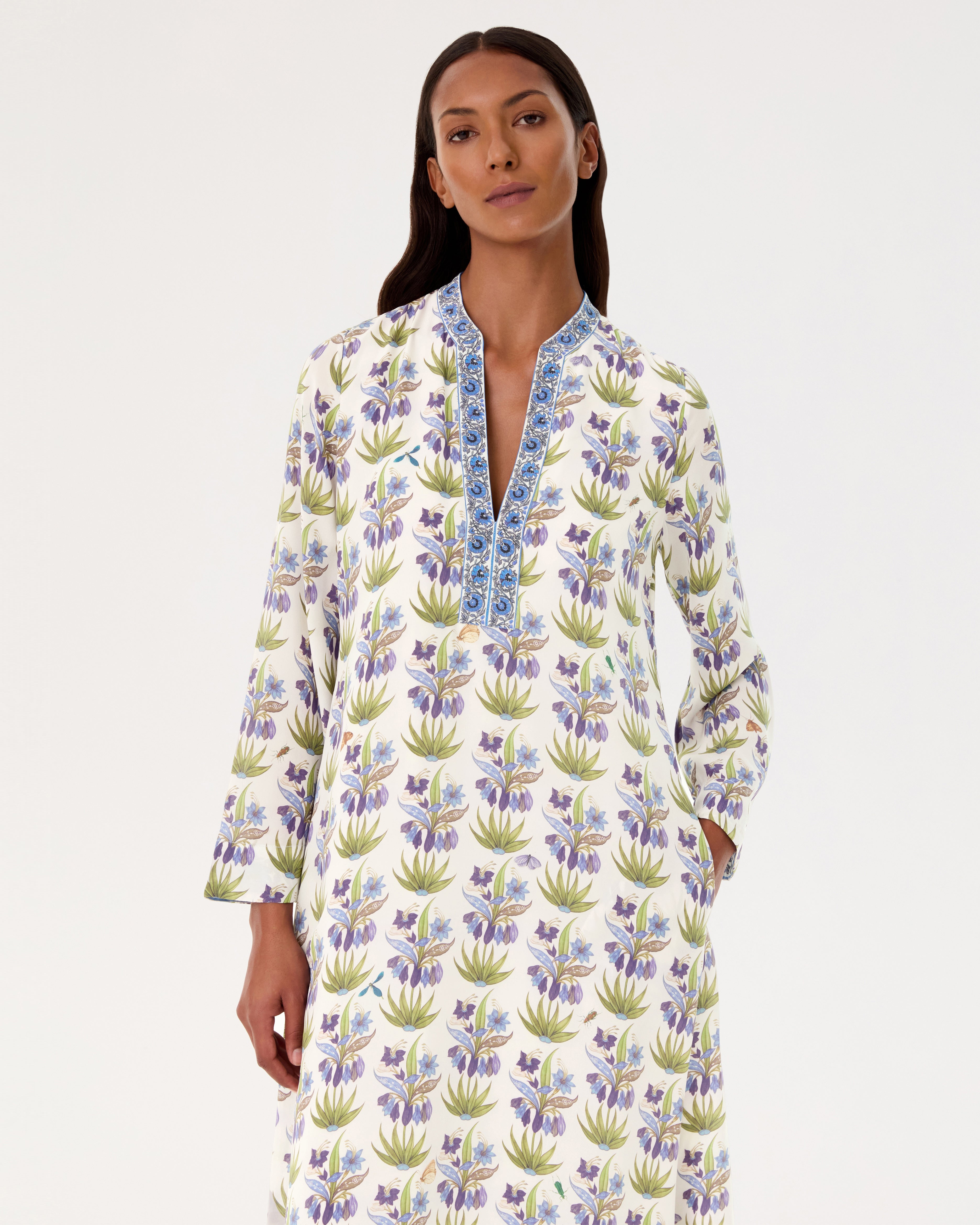Jenna Caftan in Celestine Flower Print