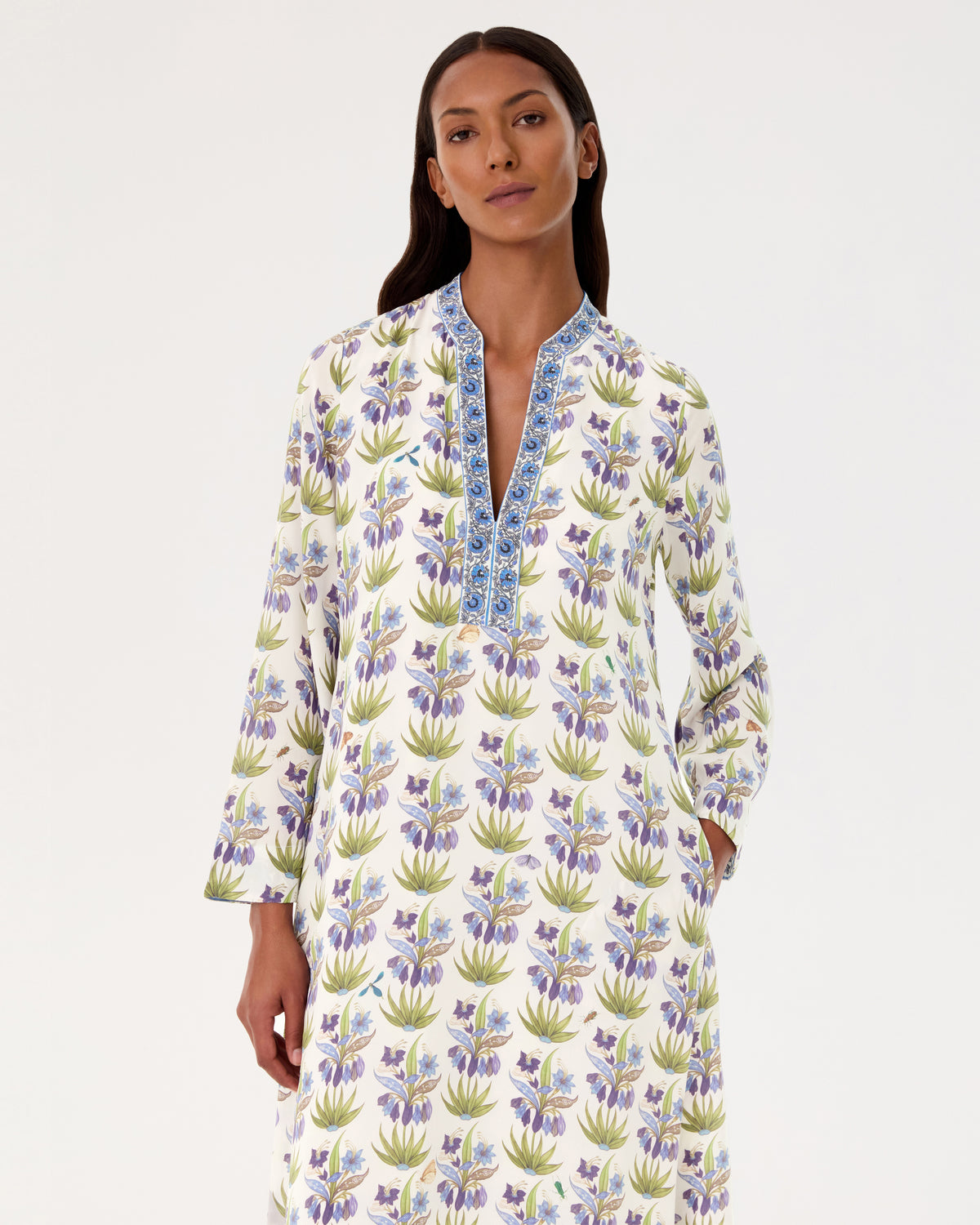Jenna Caftan in Celestine Flower Print
