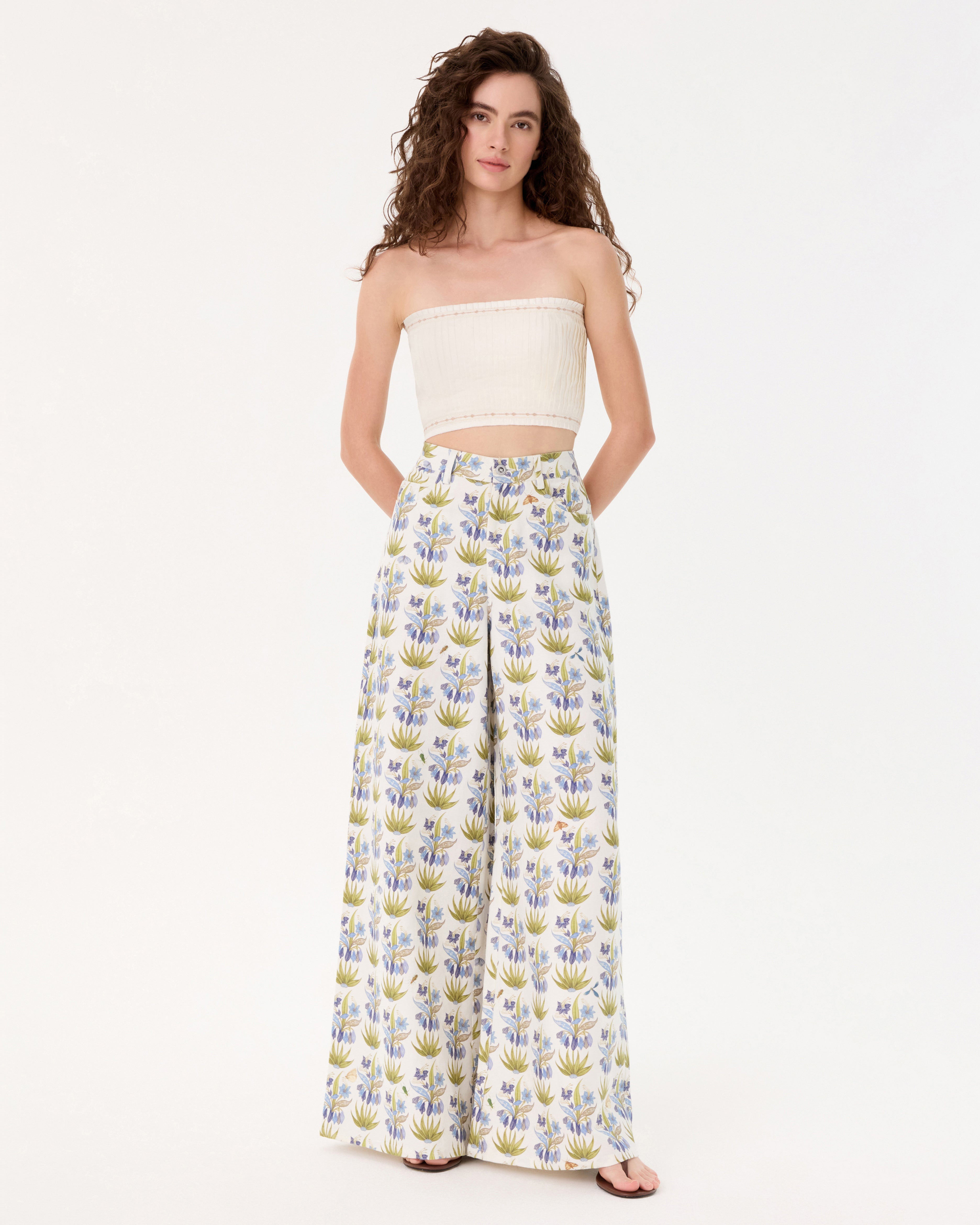 Nadia Pants  in Celestine Flower Print