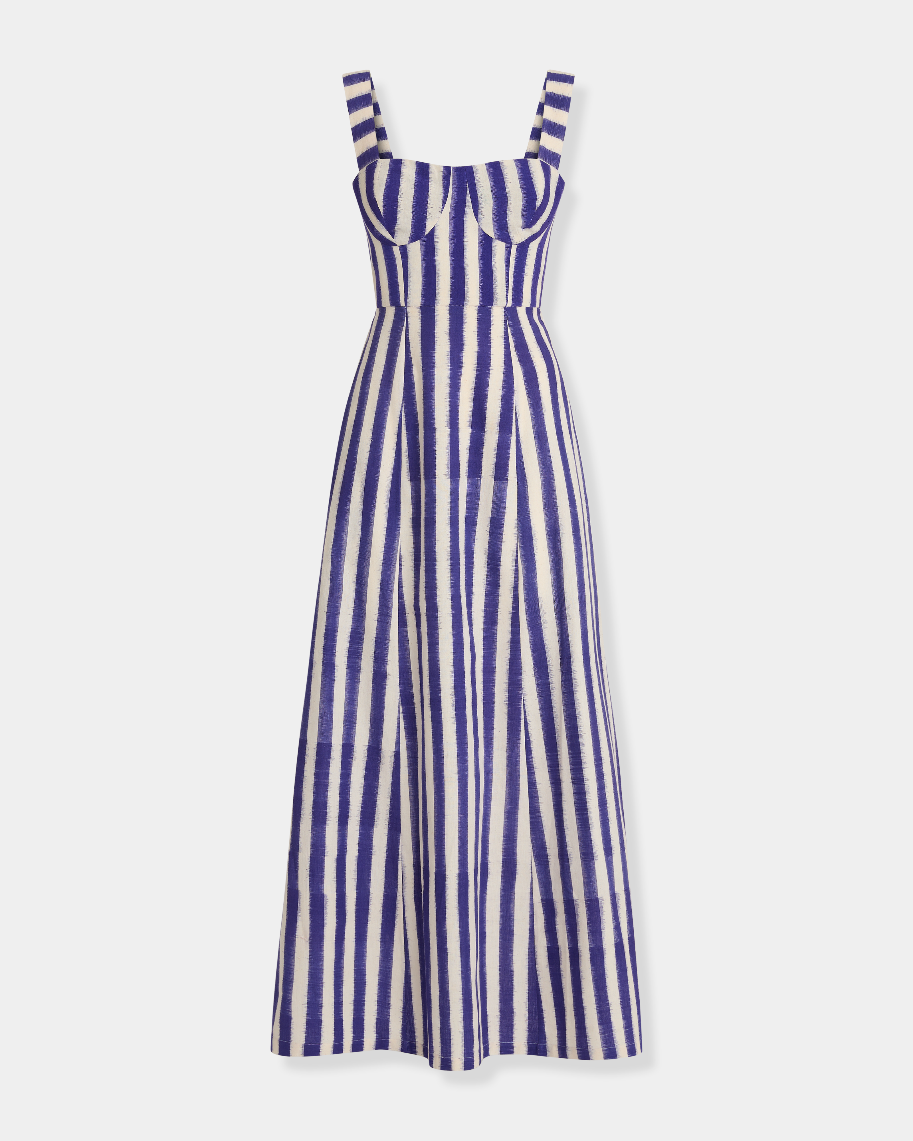 Azzurra Dress in Ikat Stripes