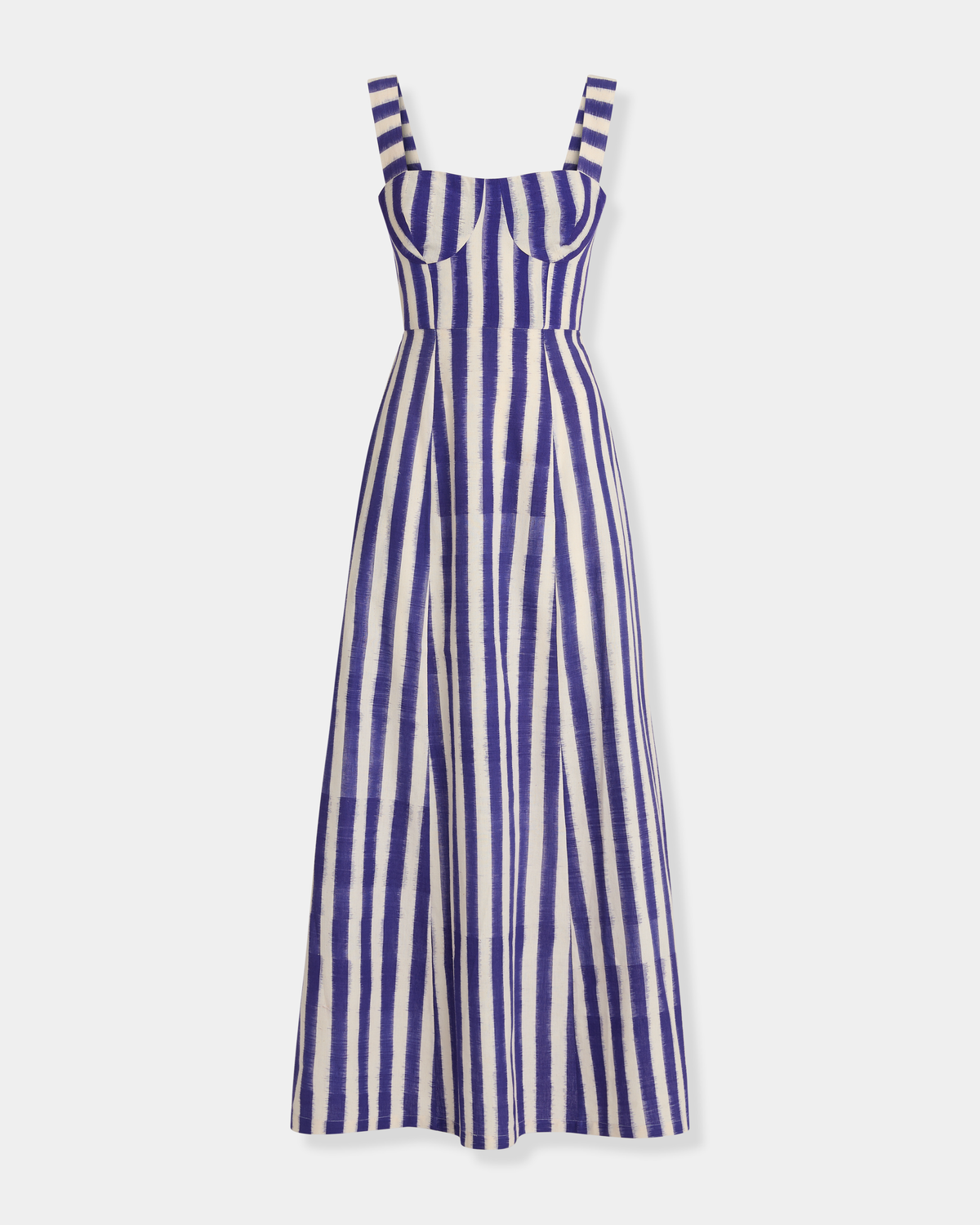 Azzurra Dress in Ikat Stripes