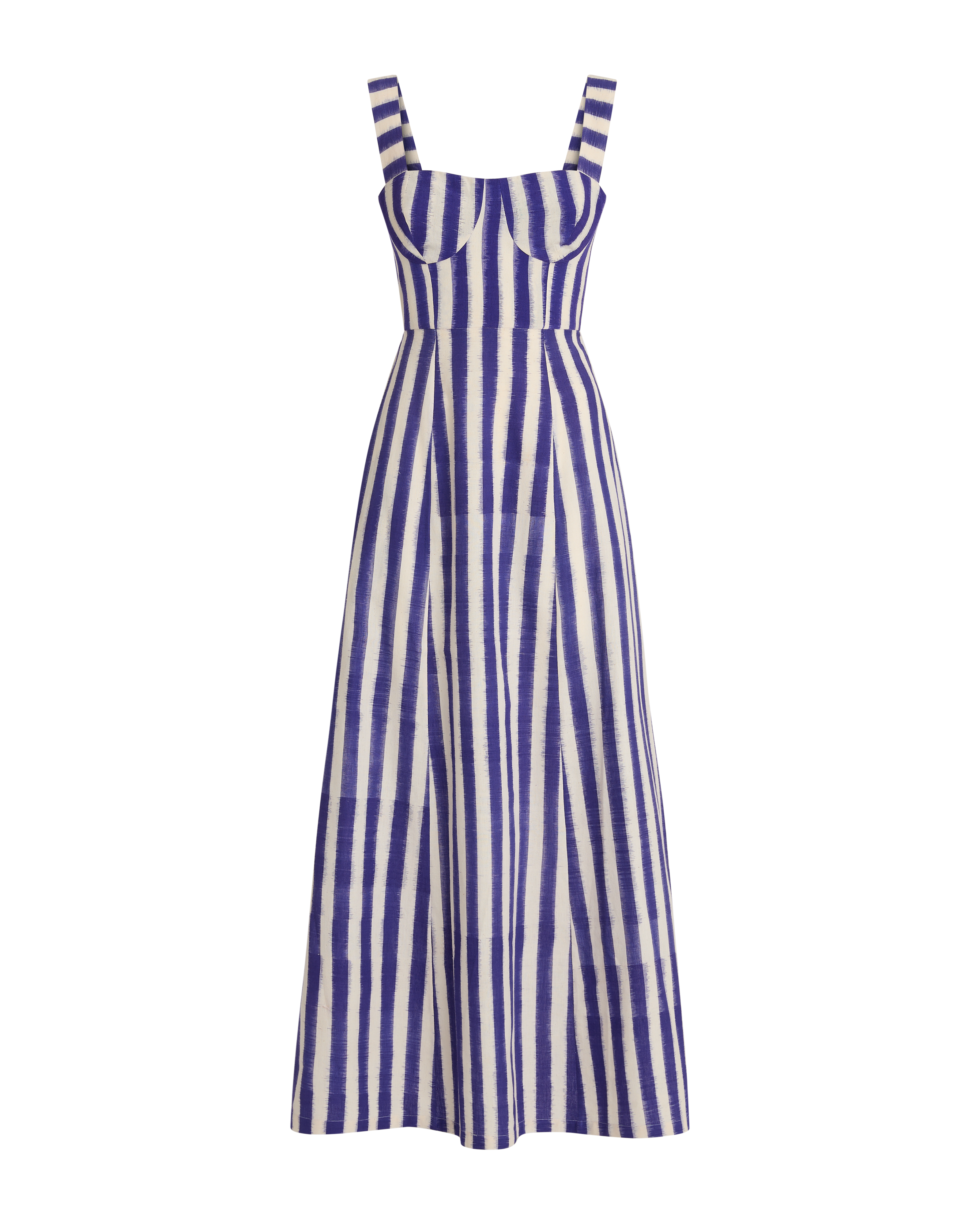 Azzurra Dress in Ikat Stripes