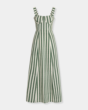 Azzurra Dress in Ikat Stripes