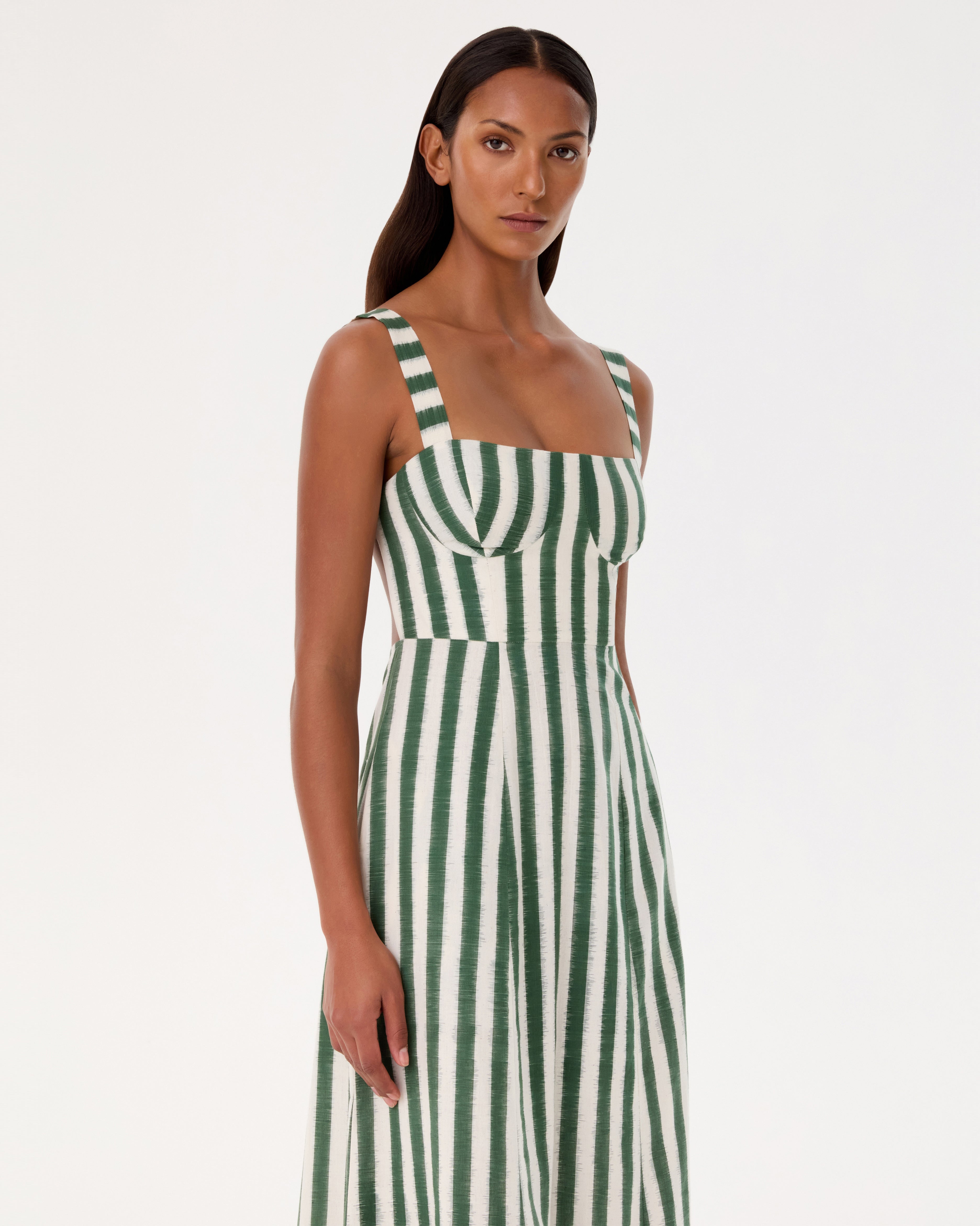 Azzurra Dress in Ikat Stripes