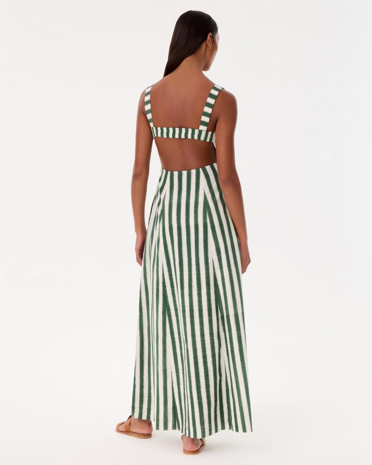 Azzurra Dress in Ikat Stripes