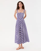 Margherita Dress in Ikat Stripes