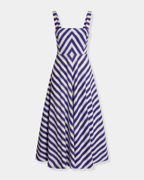 Margherita Dress in Ikat Stripes