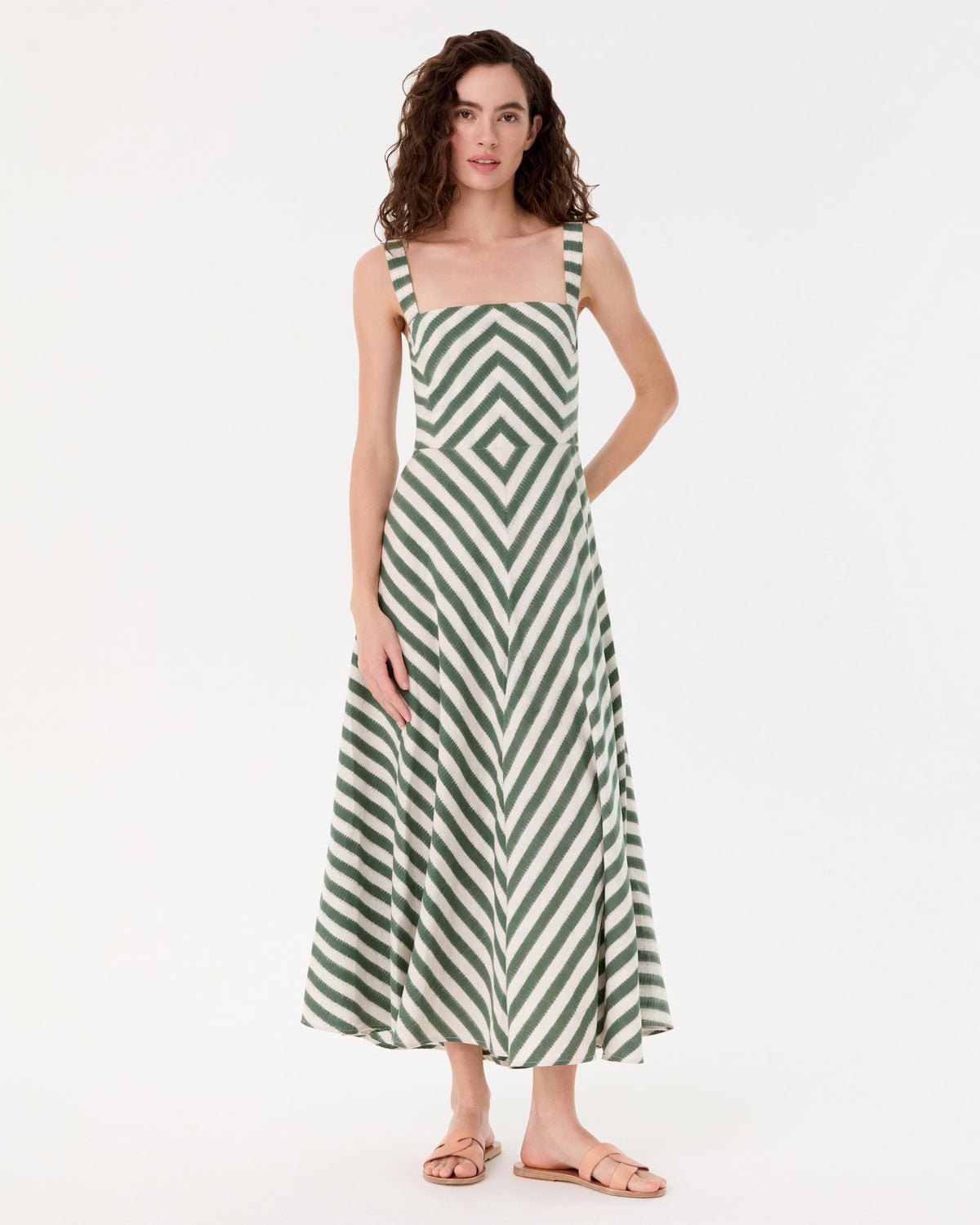 Margherita Dress in Ikat Stripes