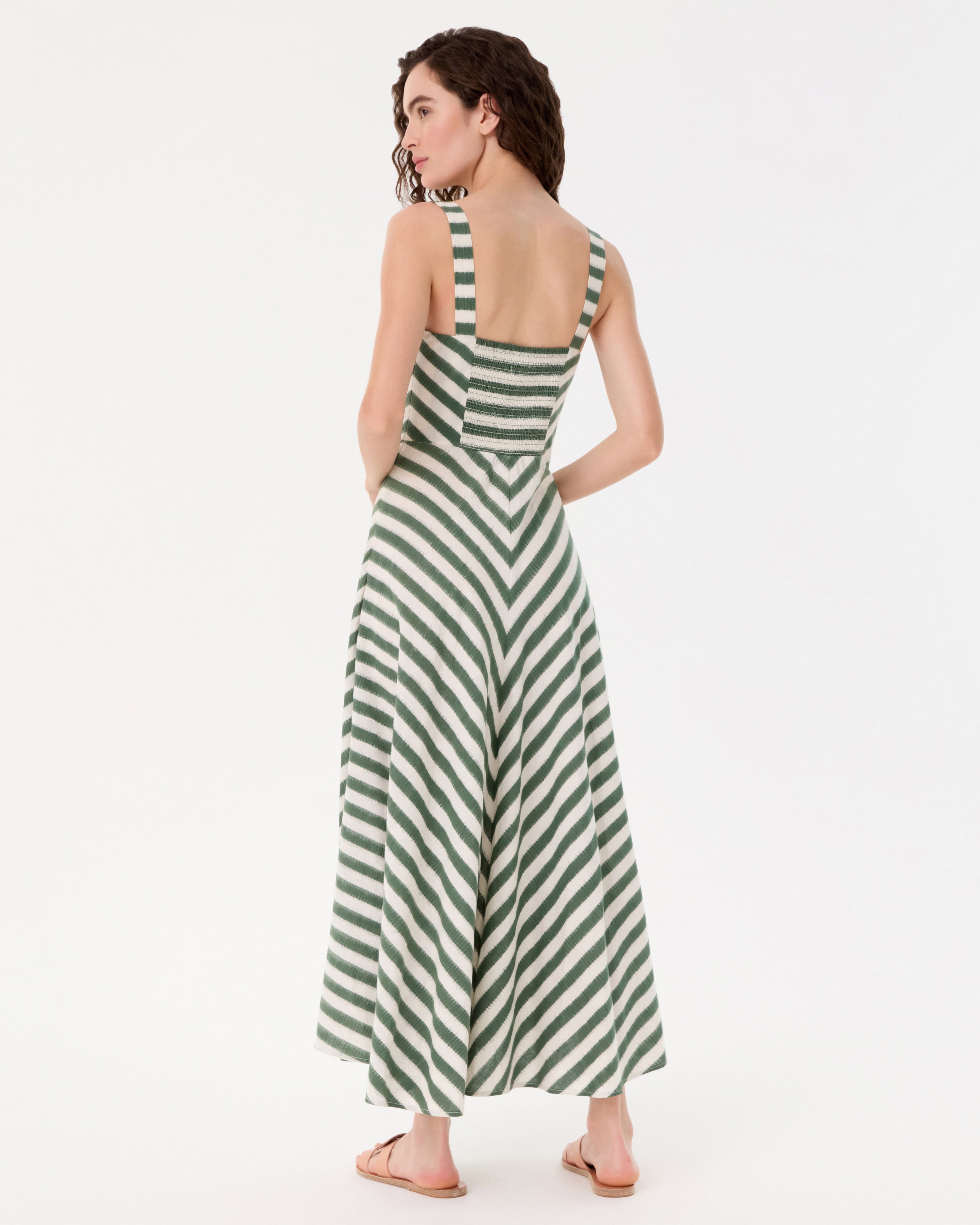 Margherita Dress in Ikat Stripes