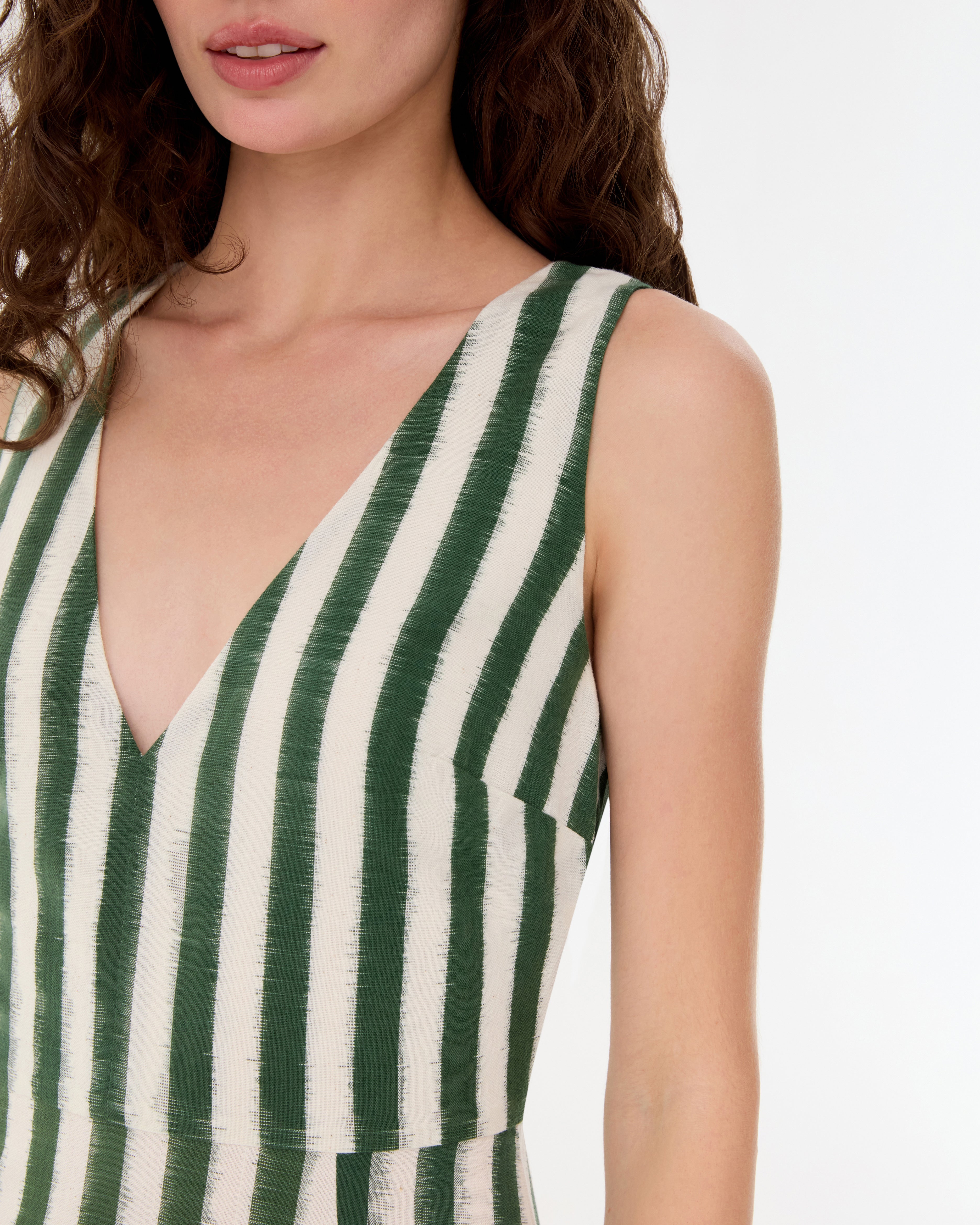Nellie Dress in Ikat Stripes