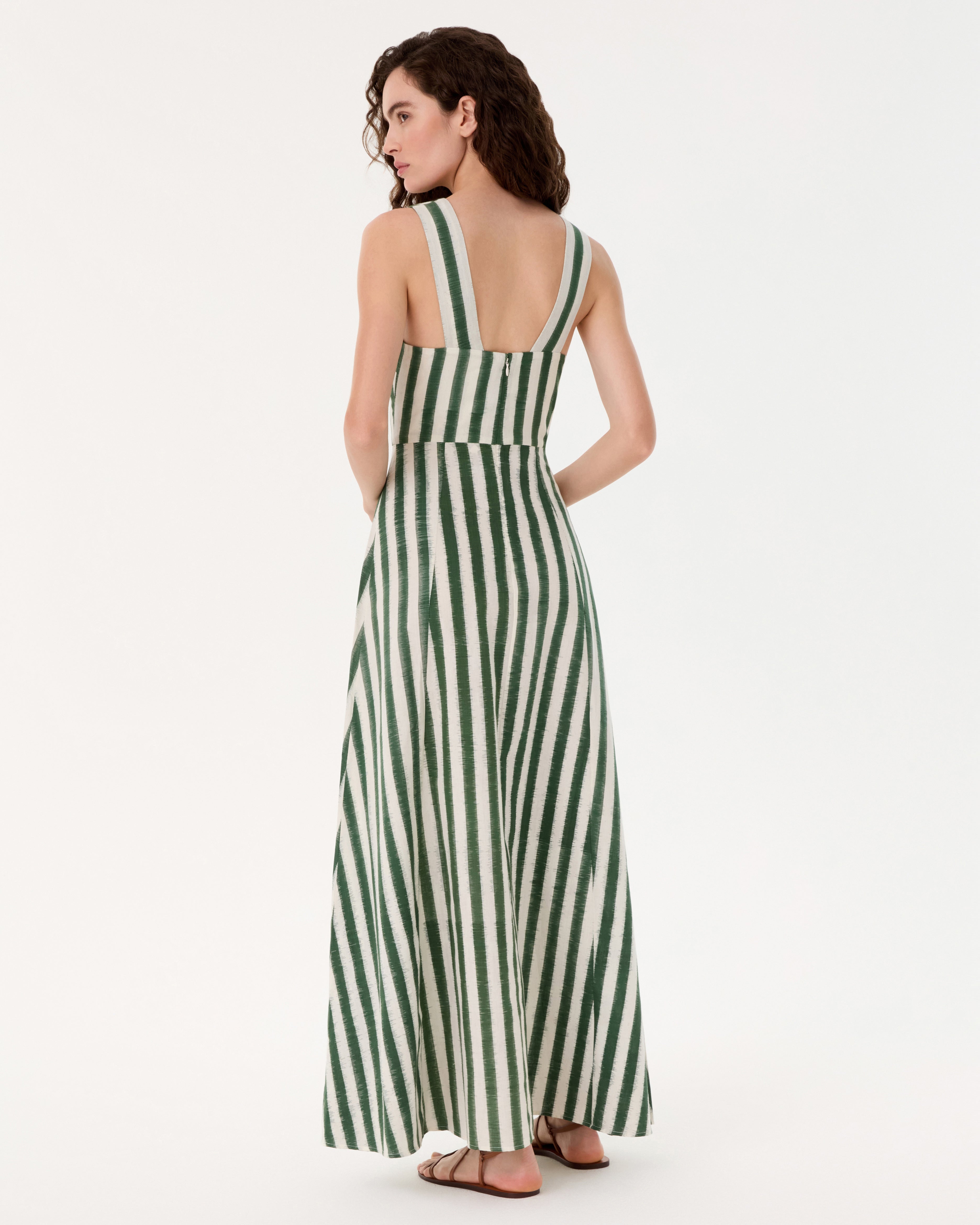 Nellie Dress in Ikat Stripes