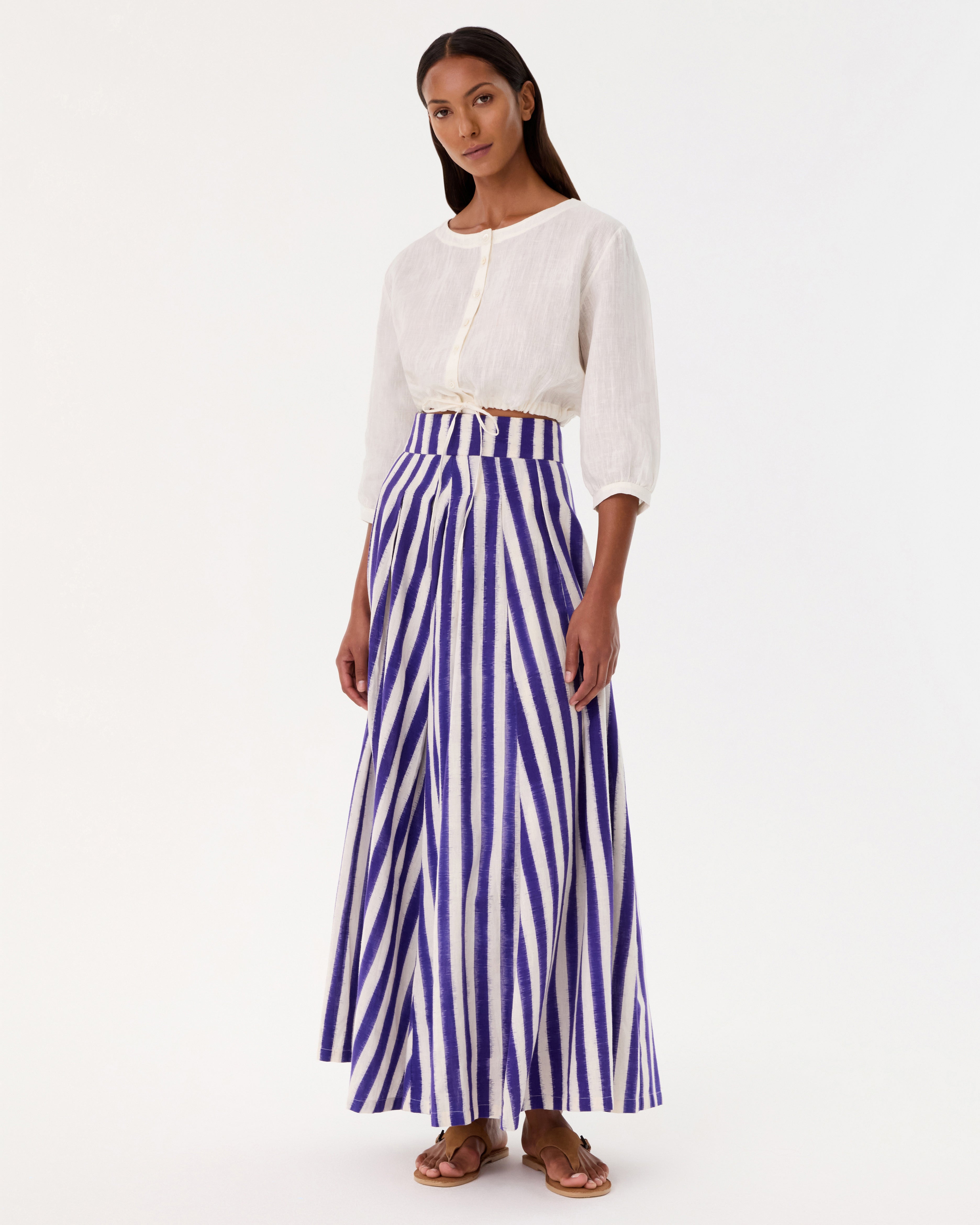 Flaminia Skirt in Ikat Stripes