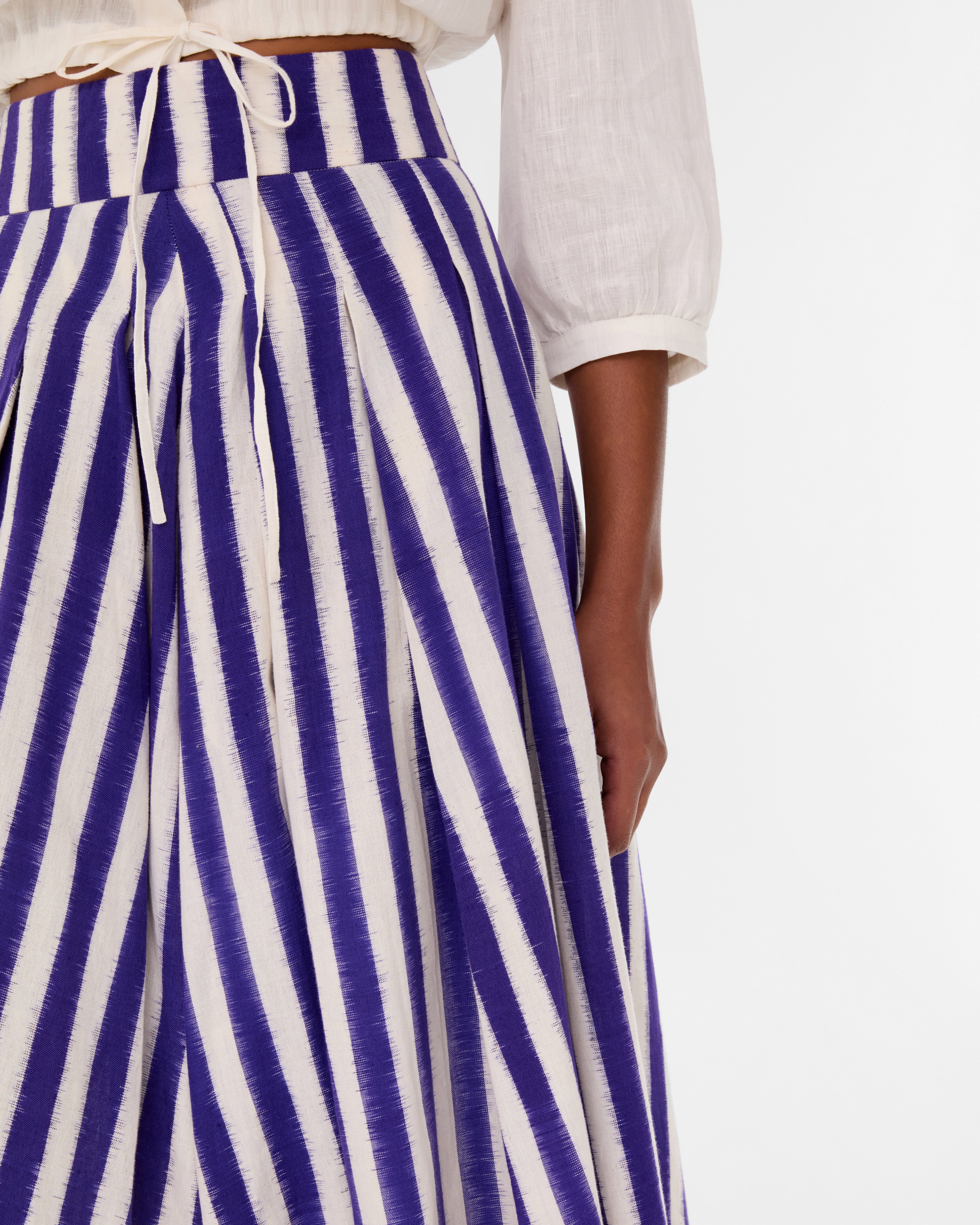 Flaminia Skirt in Ikat Stripes