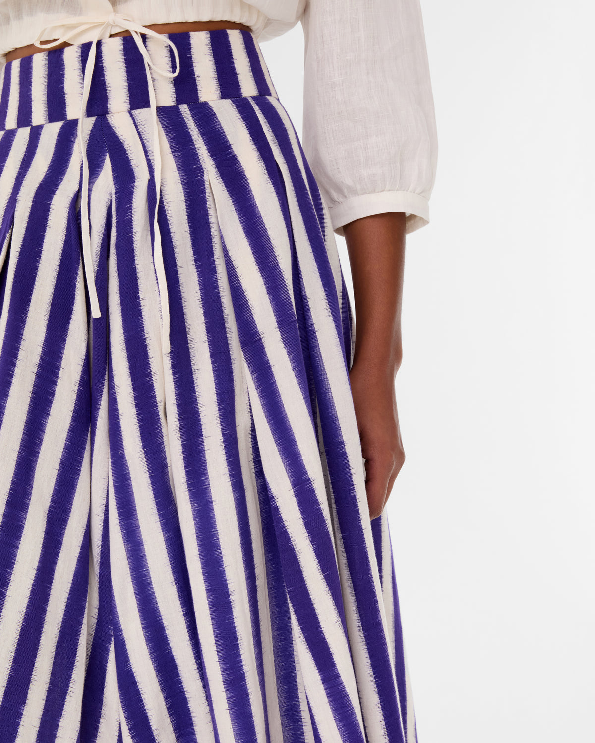 Flaminia Skirt in Ikat Stripes