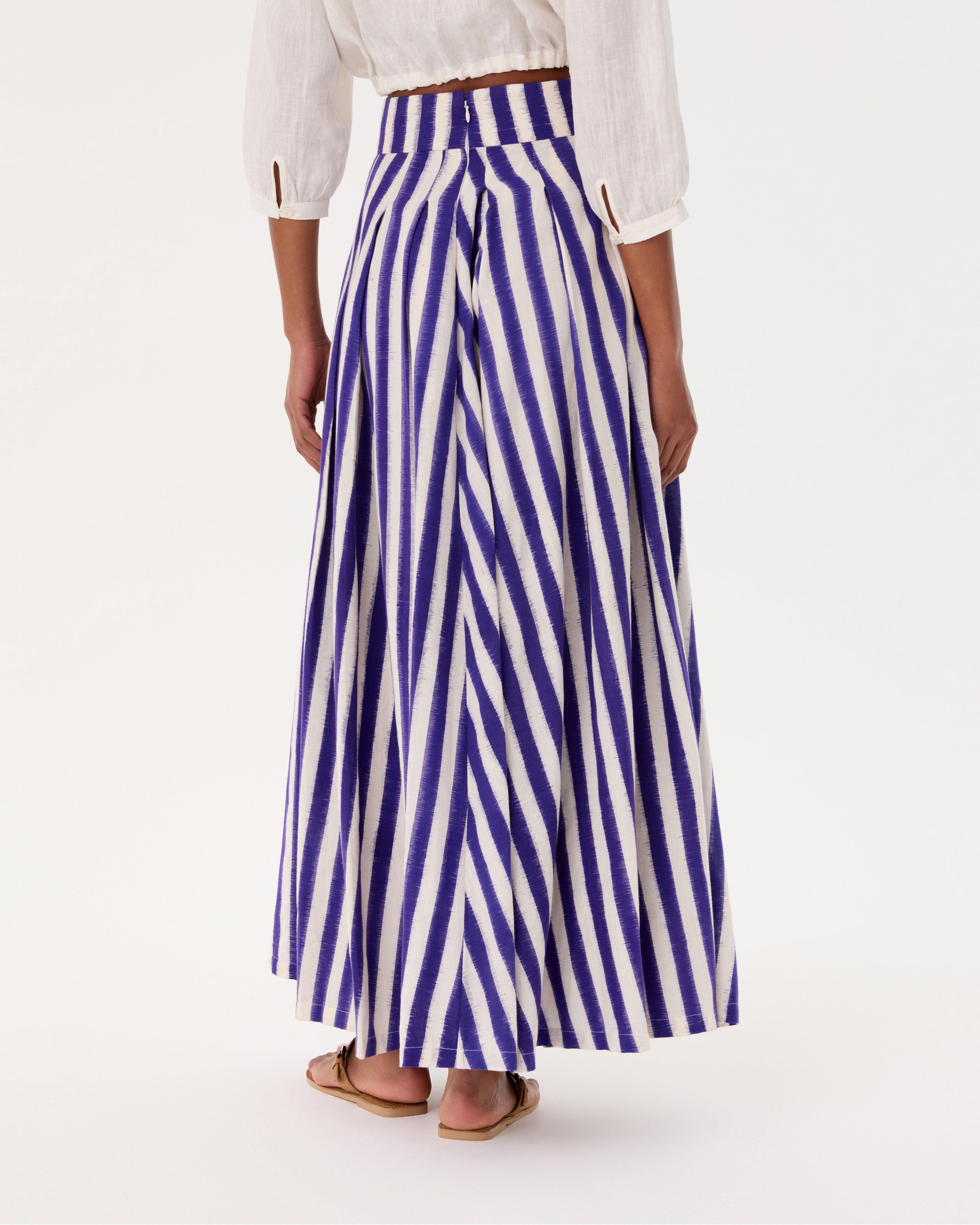 Flaminia Skirt in Ikat Stripes