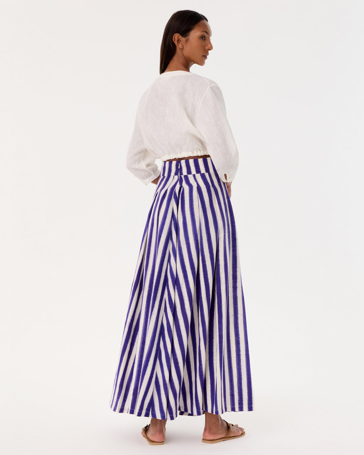 Flaminia Skirt in Ikat Stripes