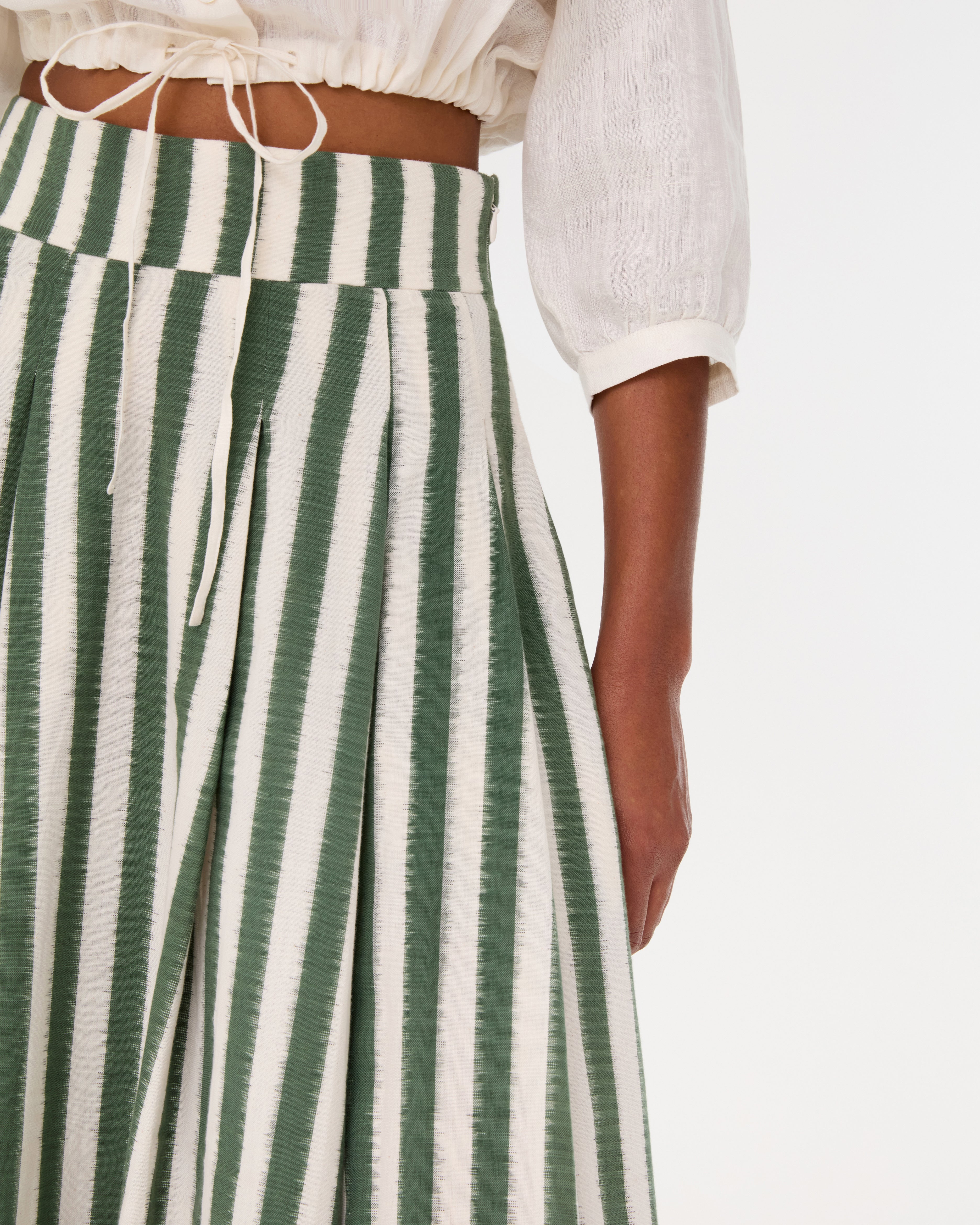 Flaminia Skirt in Ikat Stripes
