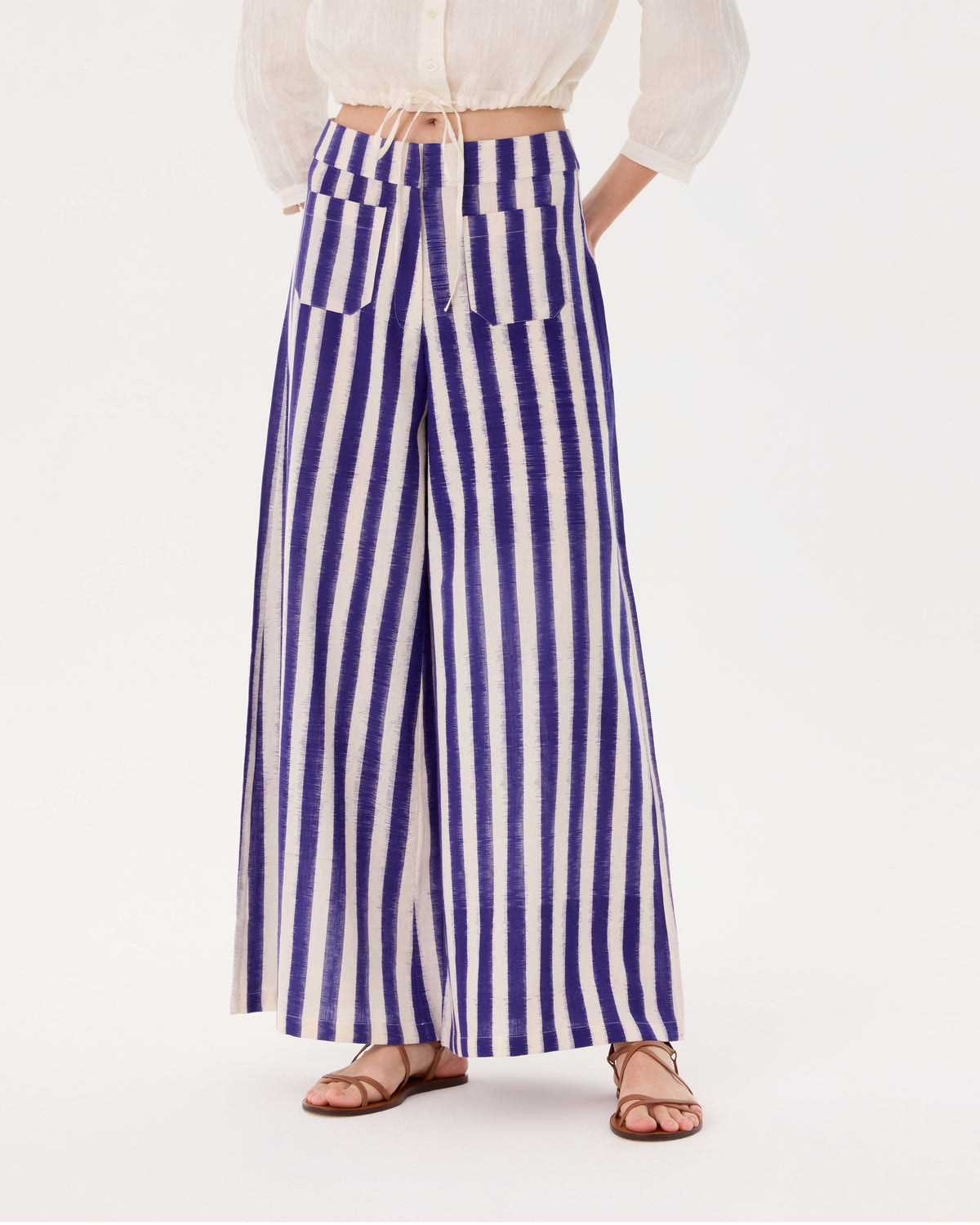 Adele Trousers in Ikat Stripes