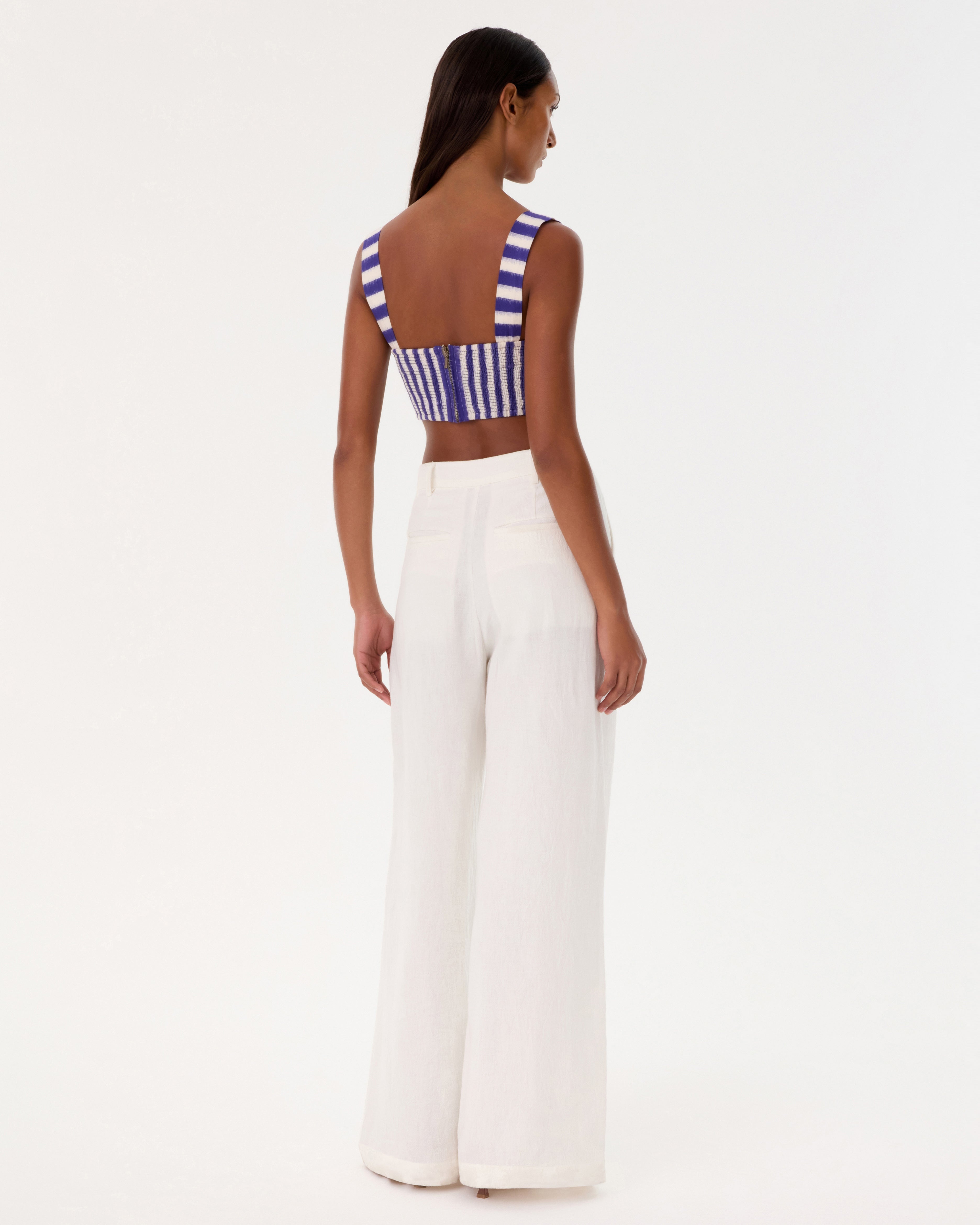 Dalia Top in Ikat Stripes