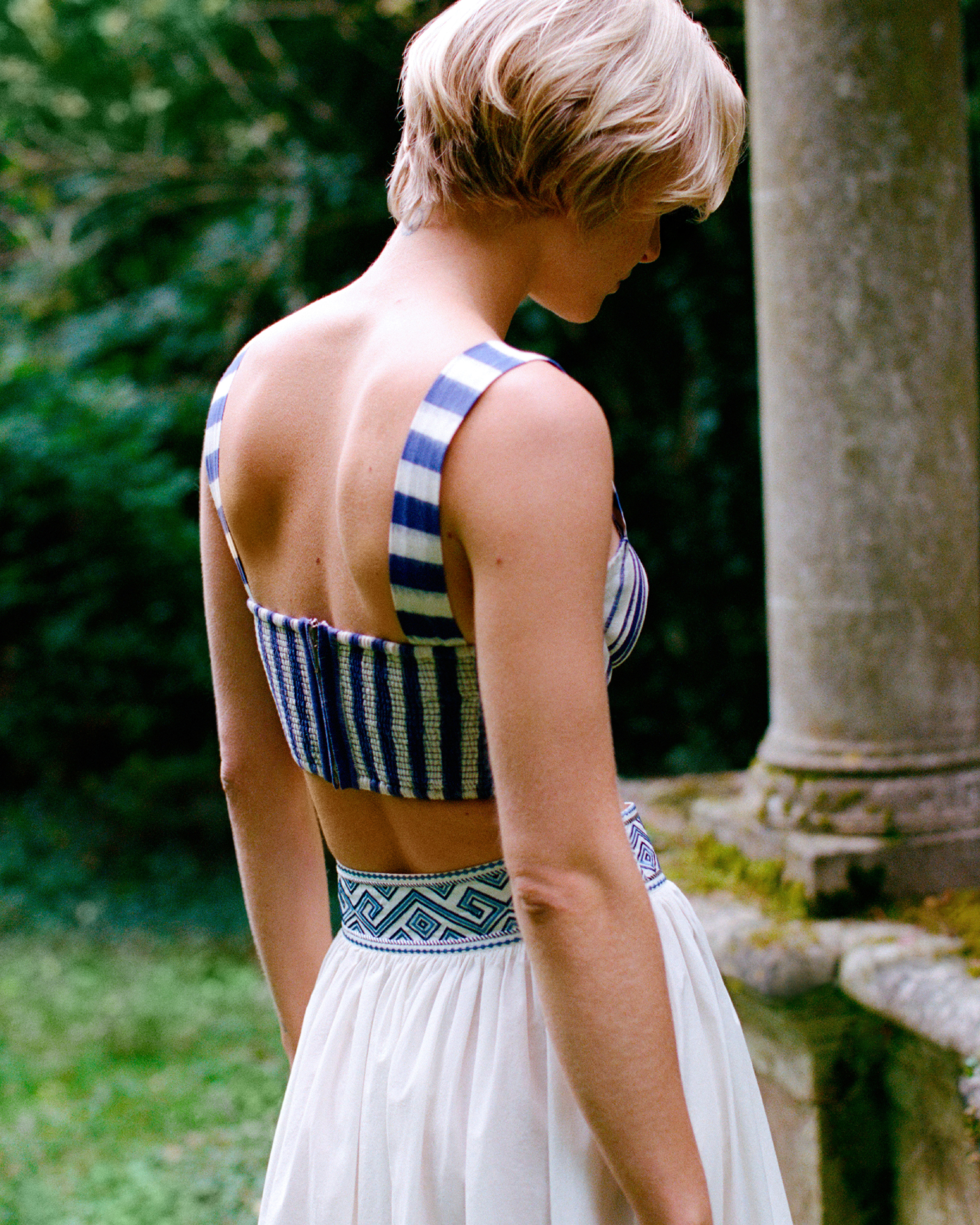 Dalia Top in Ikat Stripes