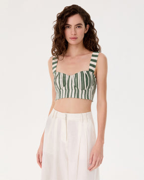 Dalia Top in Ikat Stripes
