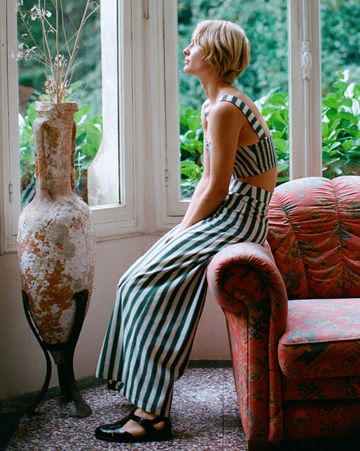 Dalia Top in Ikat Stripes