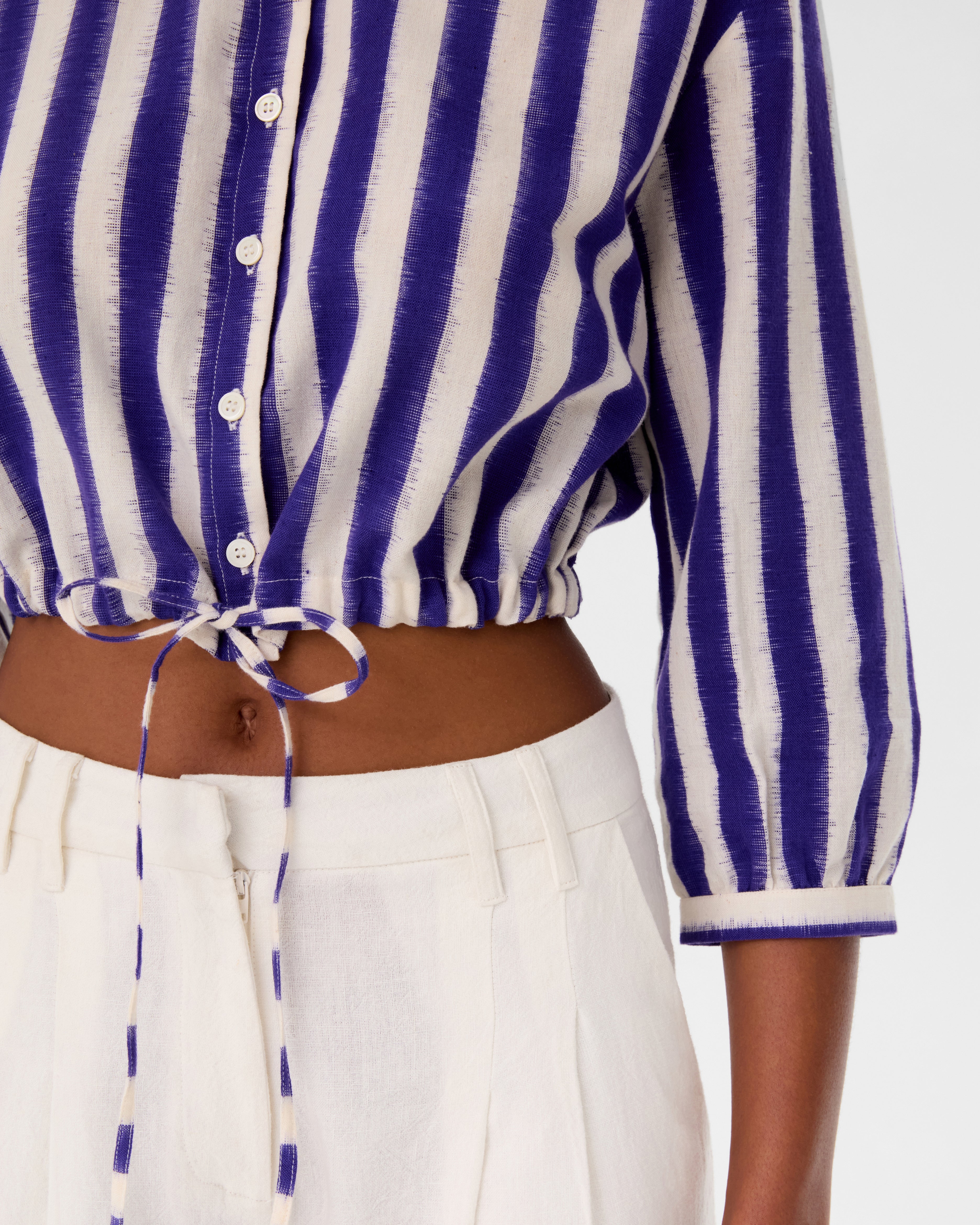 New Jinny Top in Ikat Stripes