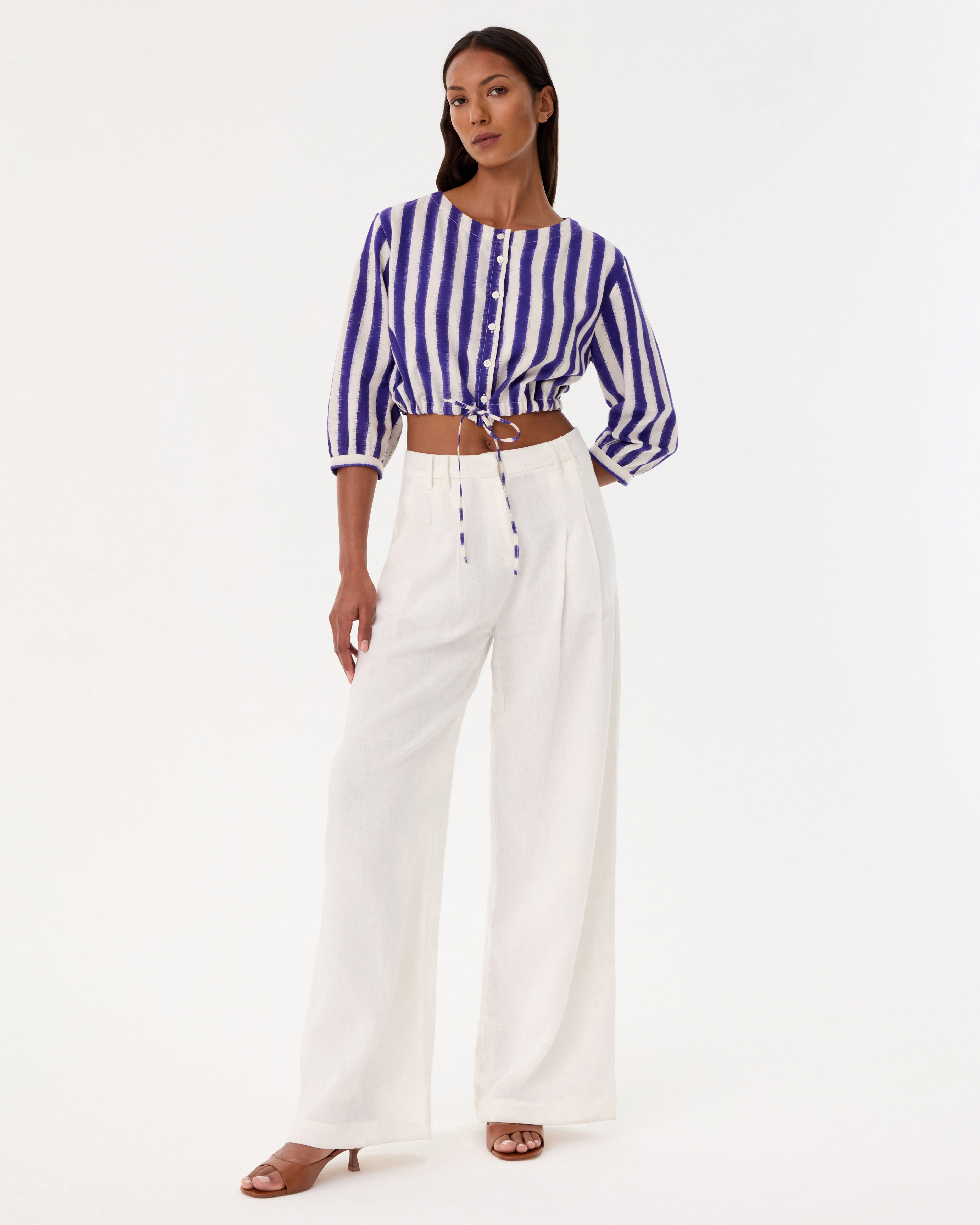 New Jinny Top in Ikat Stripes