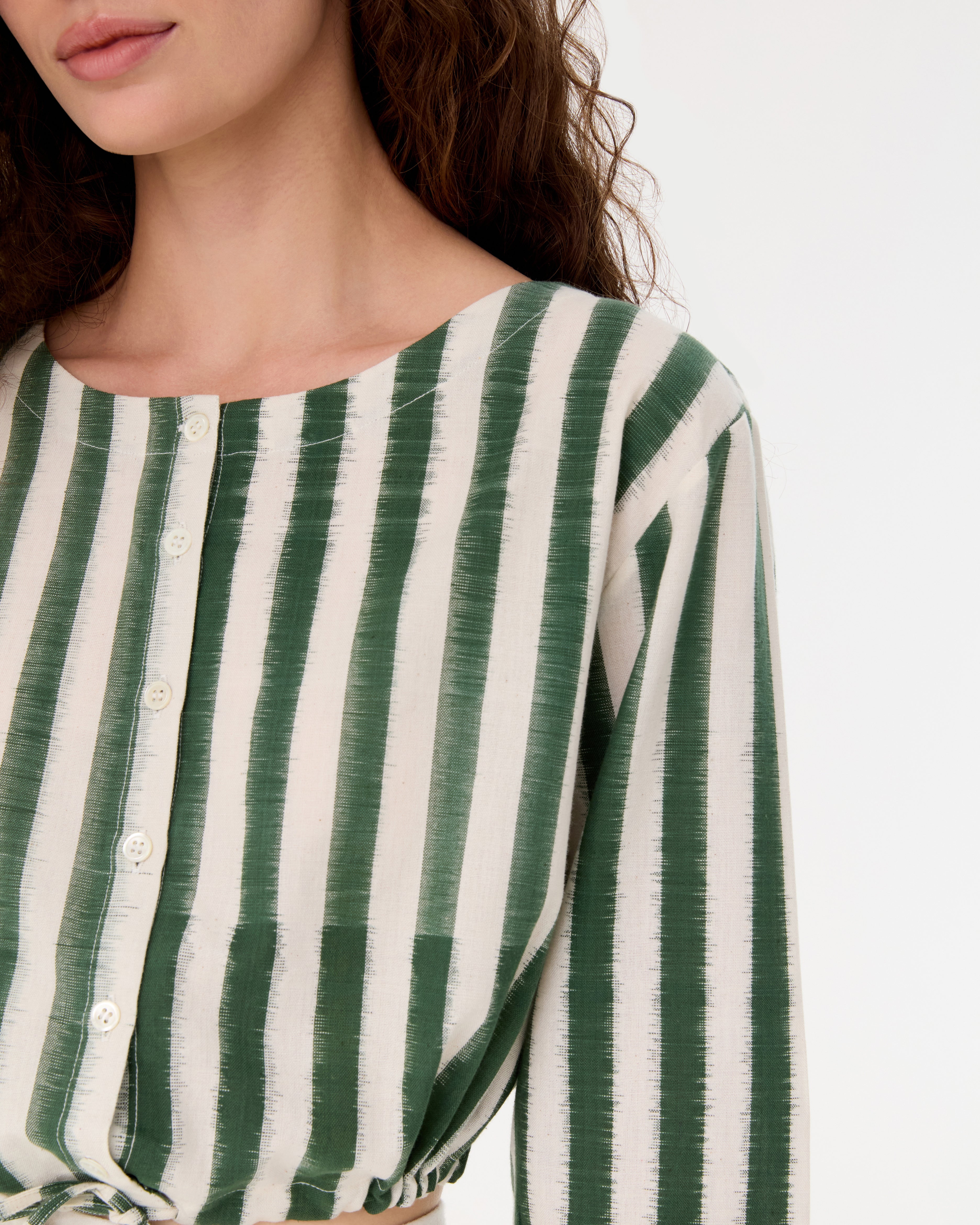 New Jinny Top in Ikat Stripes
