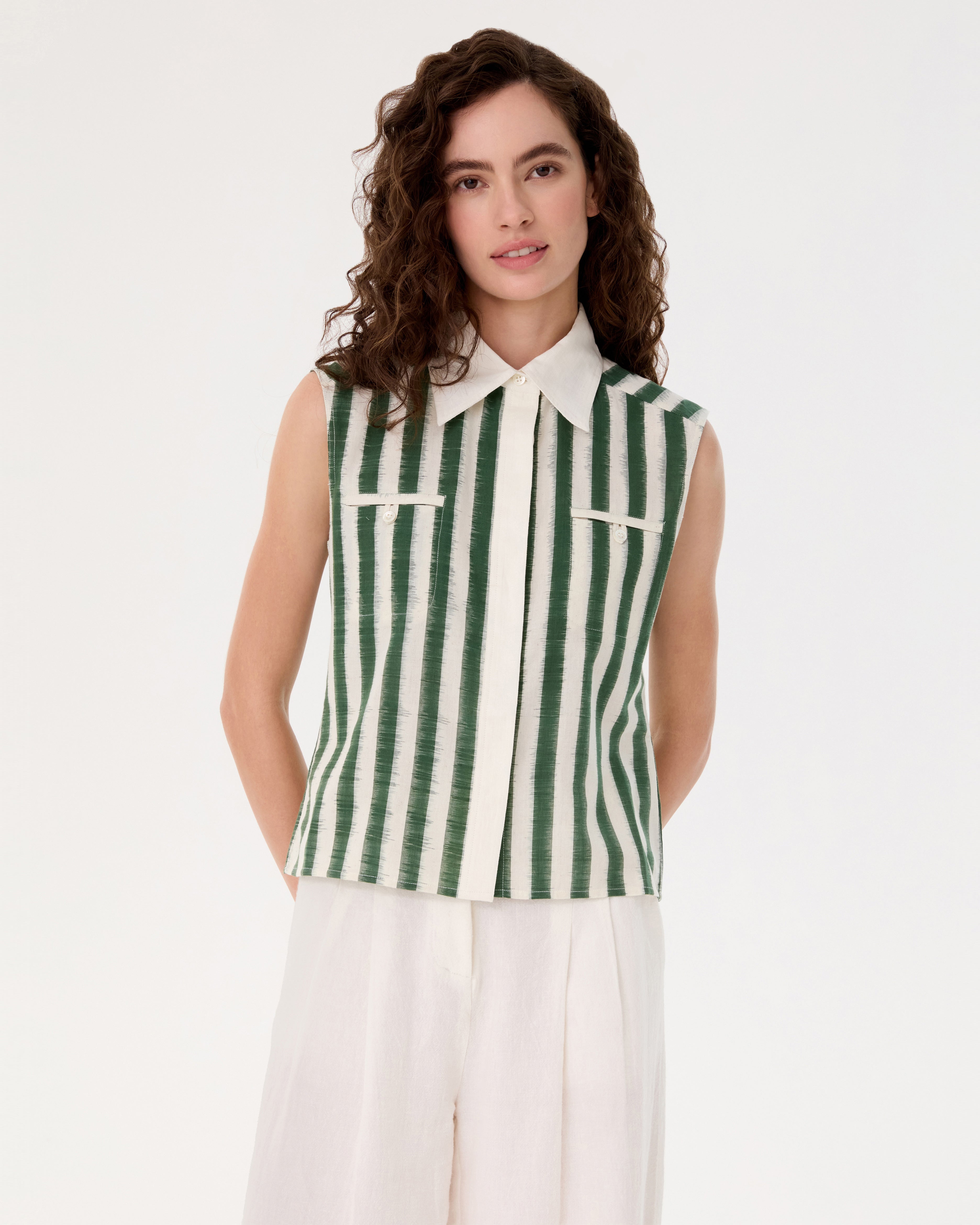 Ylenia Top in Ikat Stripes