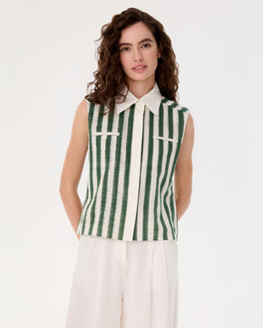 Ylenia Top in Ikat Stripes