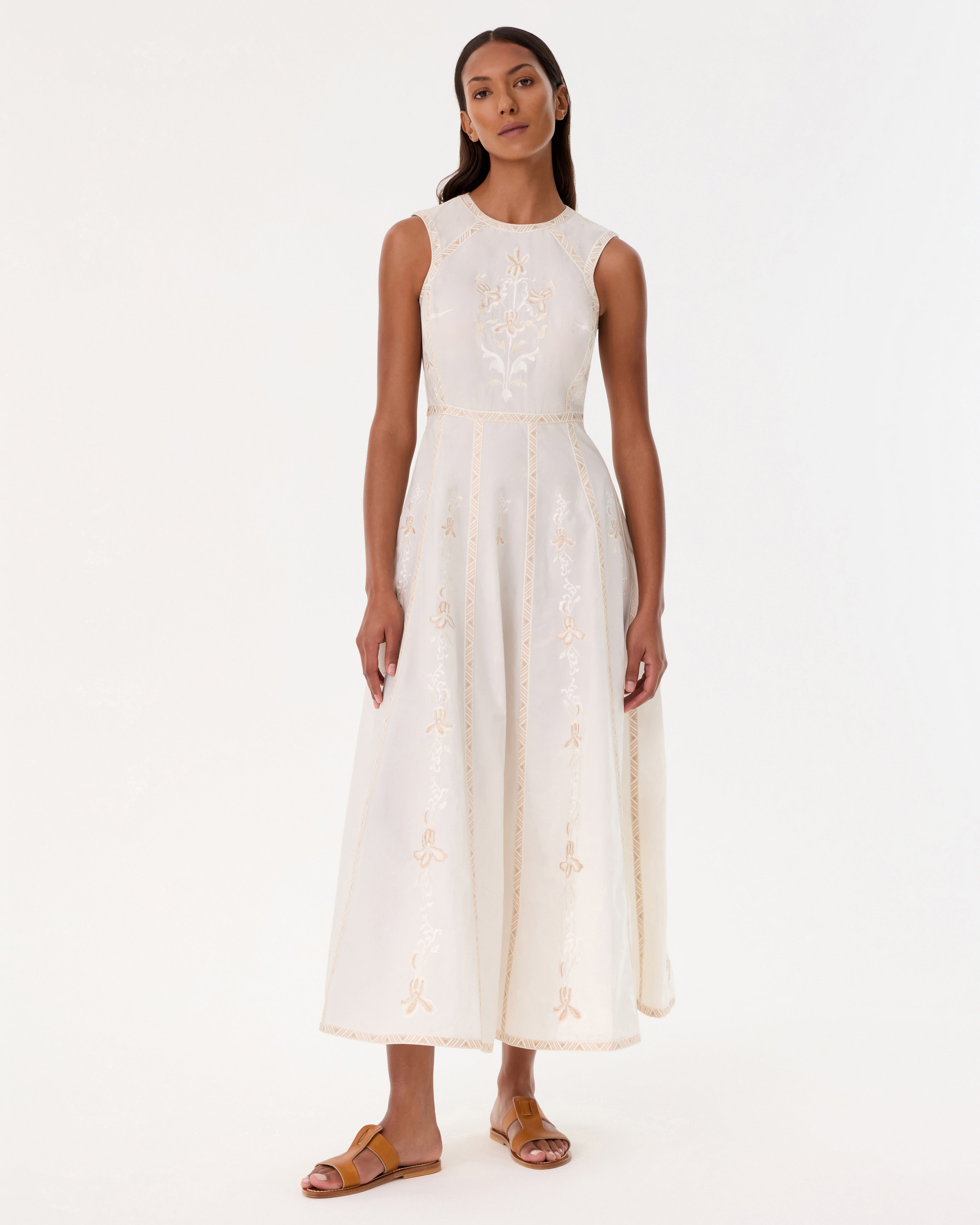 Clodette Dress with Iris Embroidery