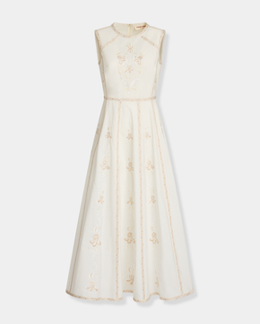 Clodette Dress with Iris Embroidery