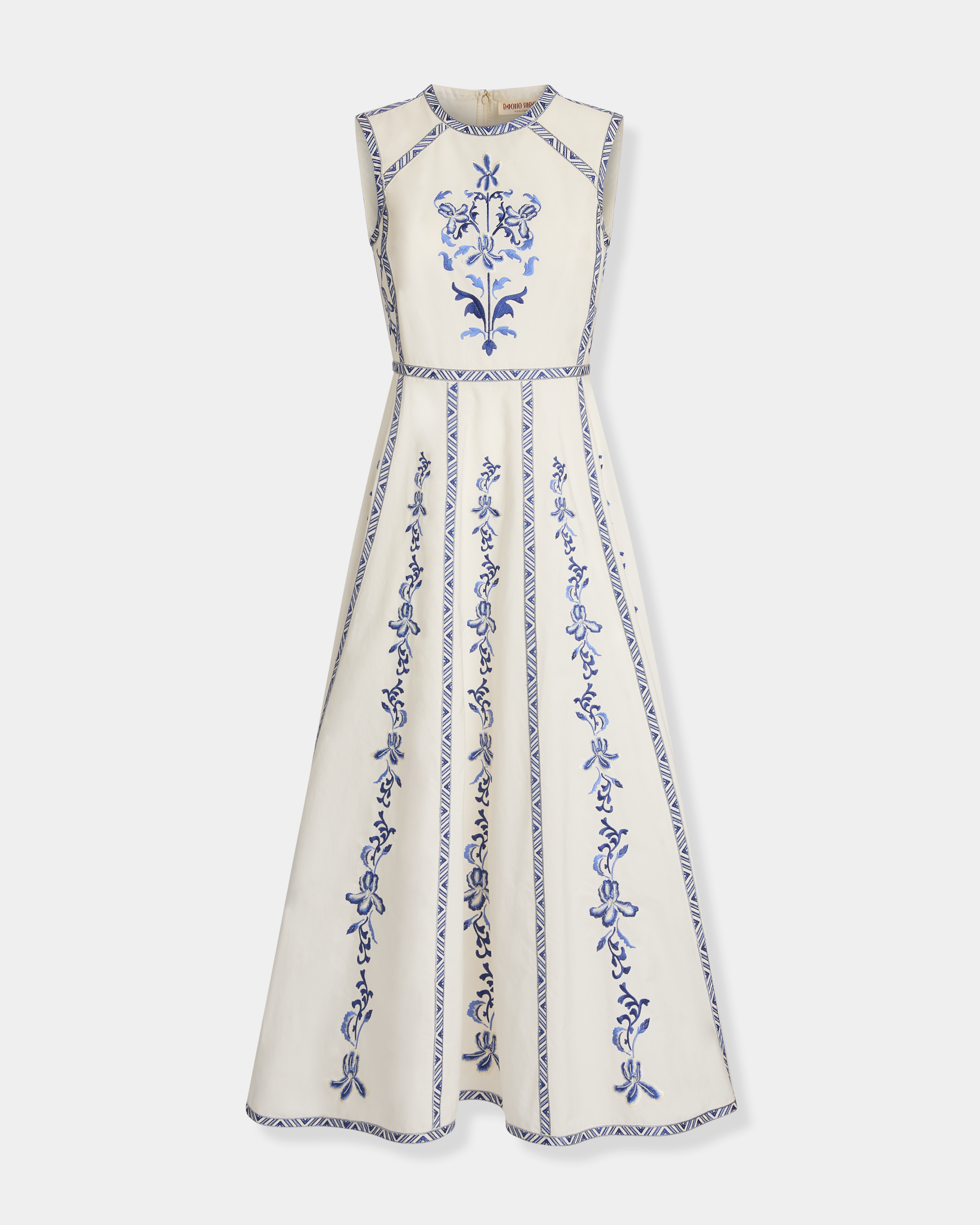 Clodette Dress with Iris Embroidery